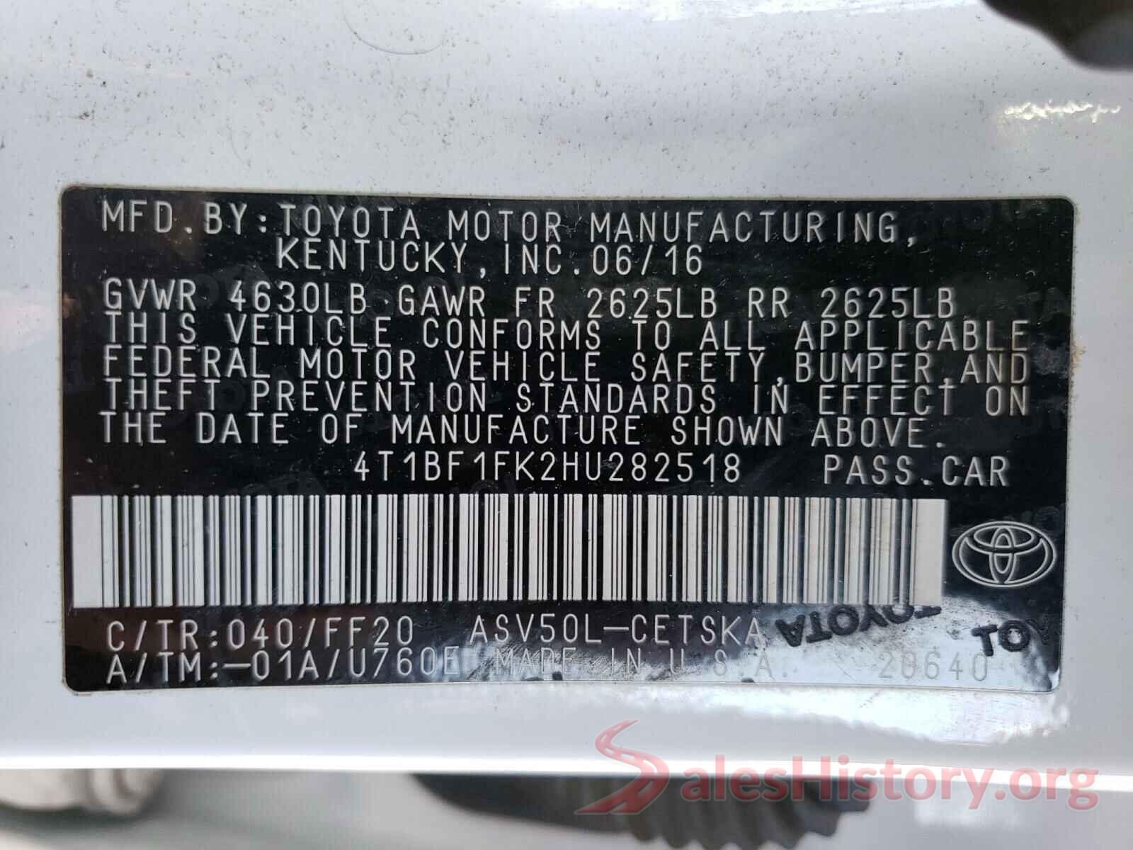 4T1BF1FK2HU282518 2017 TOYOTA CAMRY