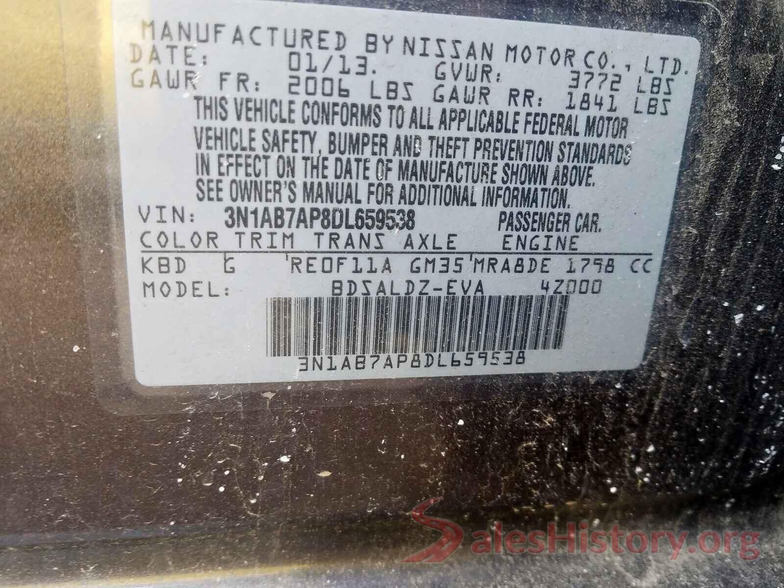 5TDJZRFH2KS599494 2013 NISSAN SENTRA