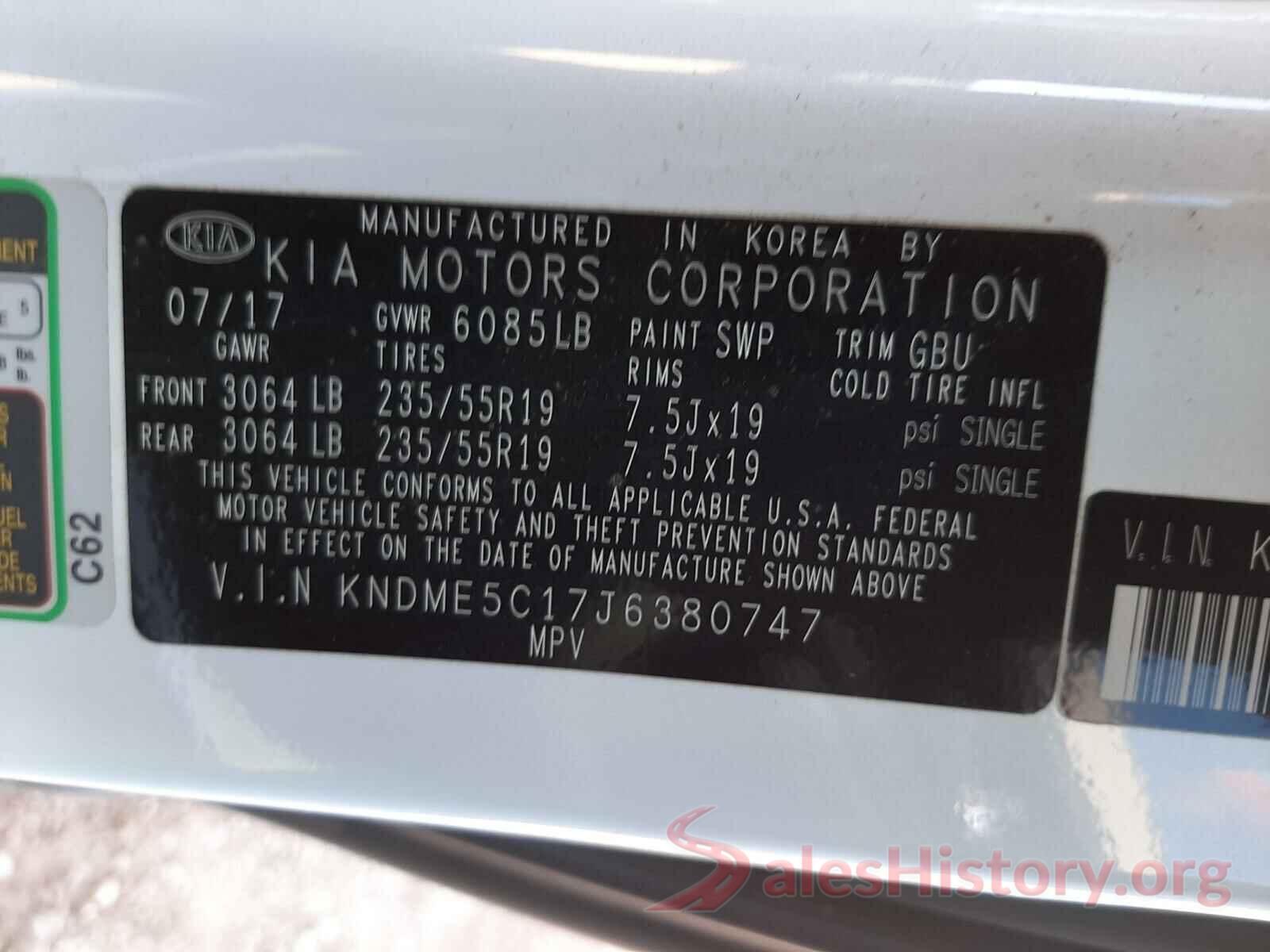 KNDME5C17J6380747 2018 KIA SEDONA