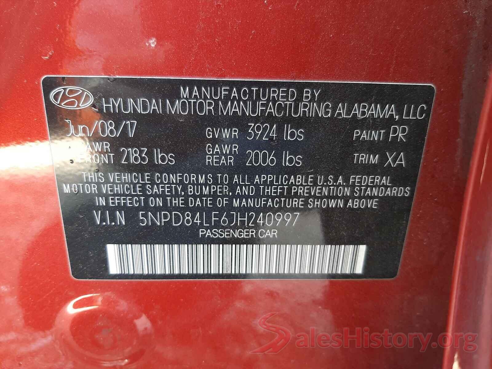 1N6ED0EB7MN701337 2018 HYUNDAI ELANTRA