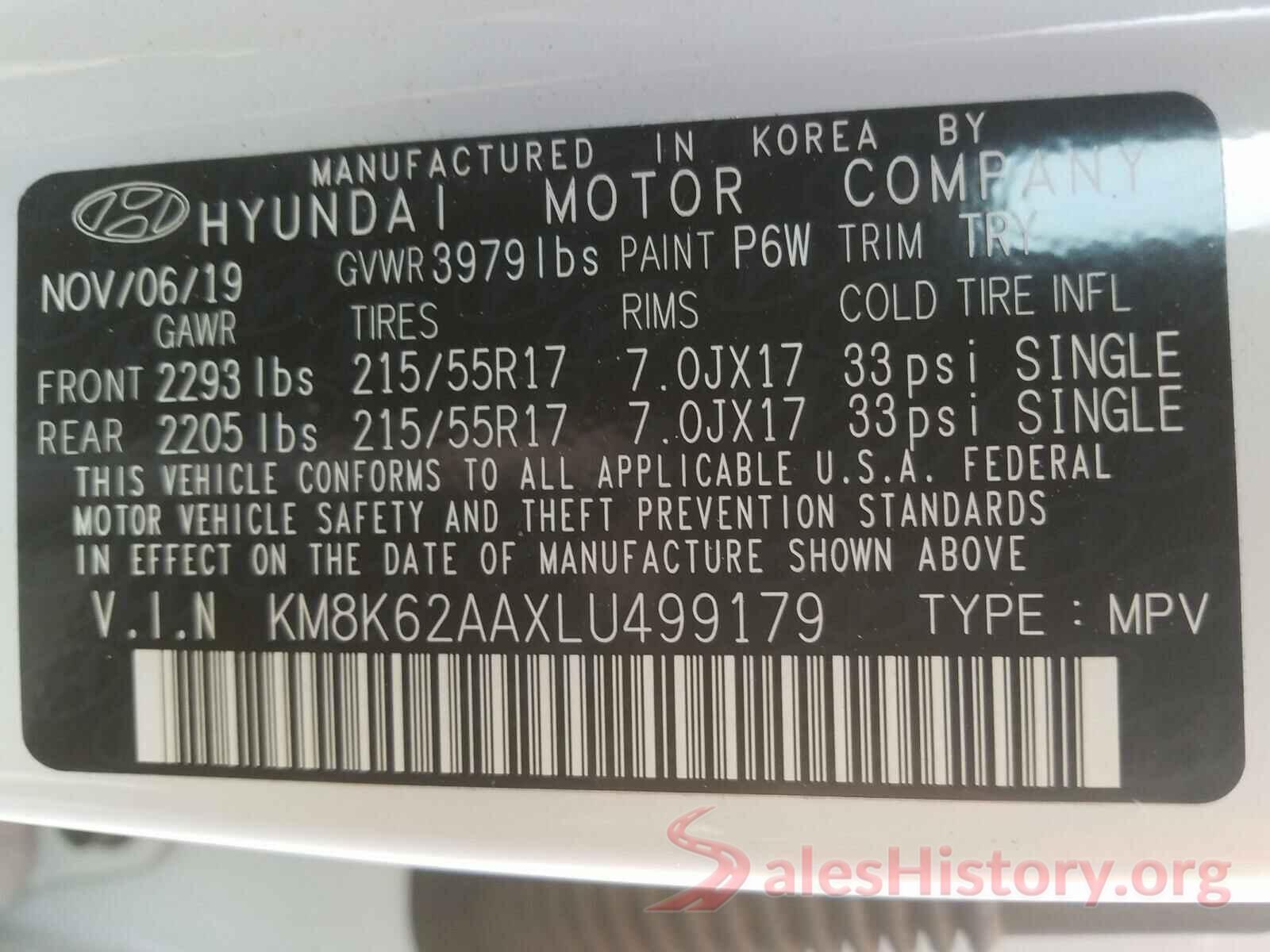 KM8K62AAXLU499179 2020 HYUNDAI KONA