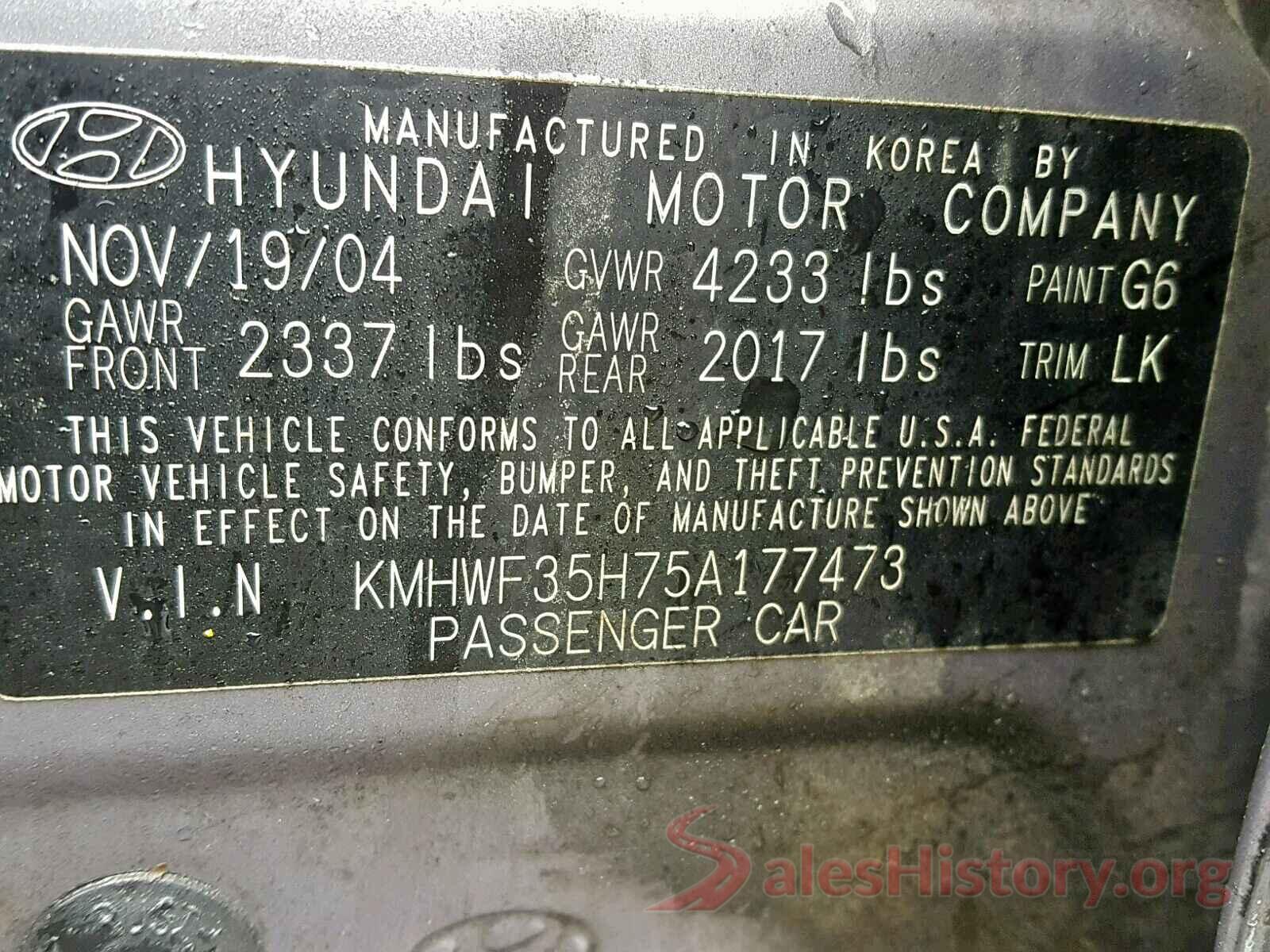 5YJ3E1EB8JF103782 2005 HYUNDAI SONATA