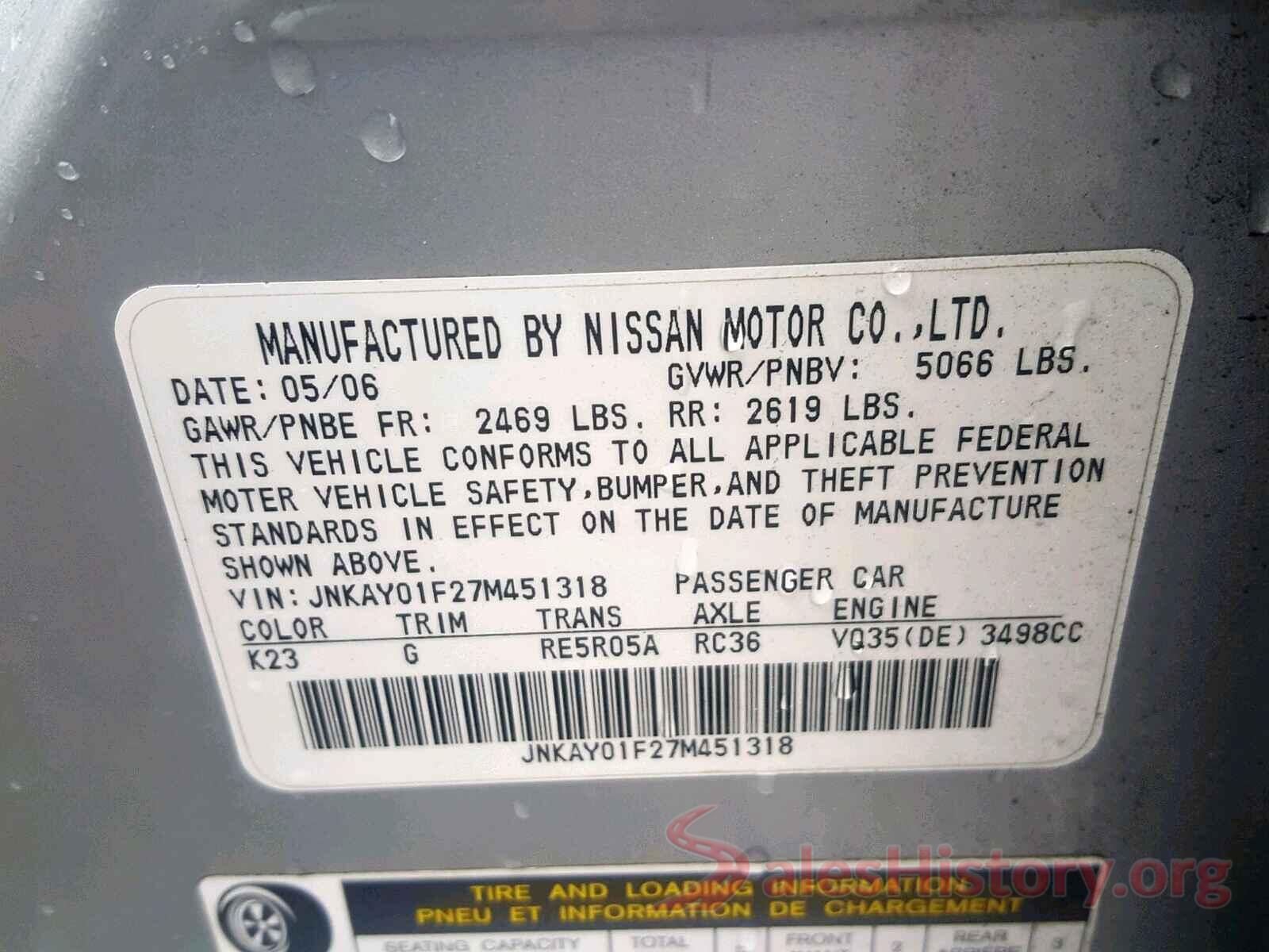 5YJ3E1EA4KF400248 2007 INFINITI M35 BASE