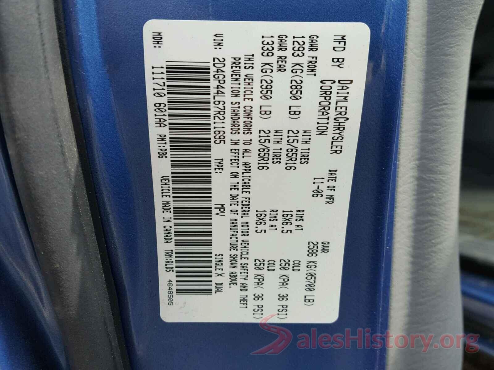 5XYZT3LB7JG534976 2007 DODGE CARAVAN