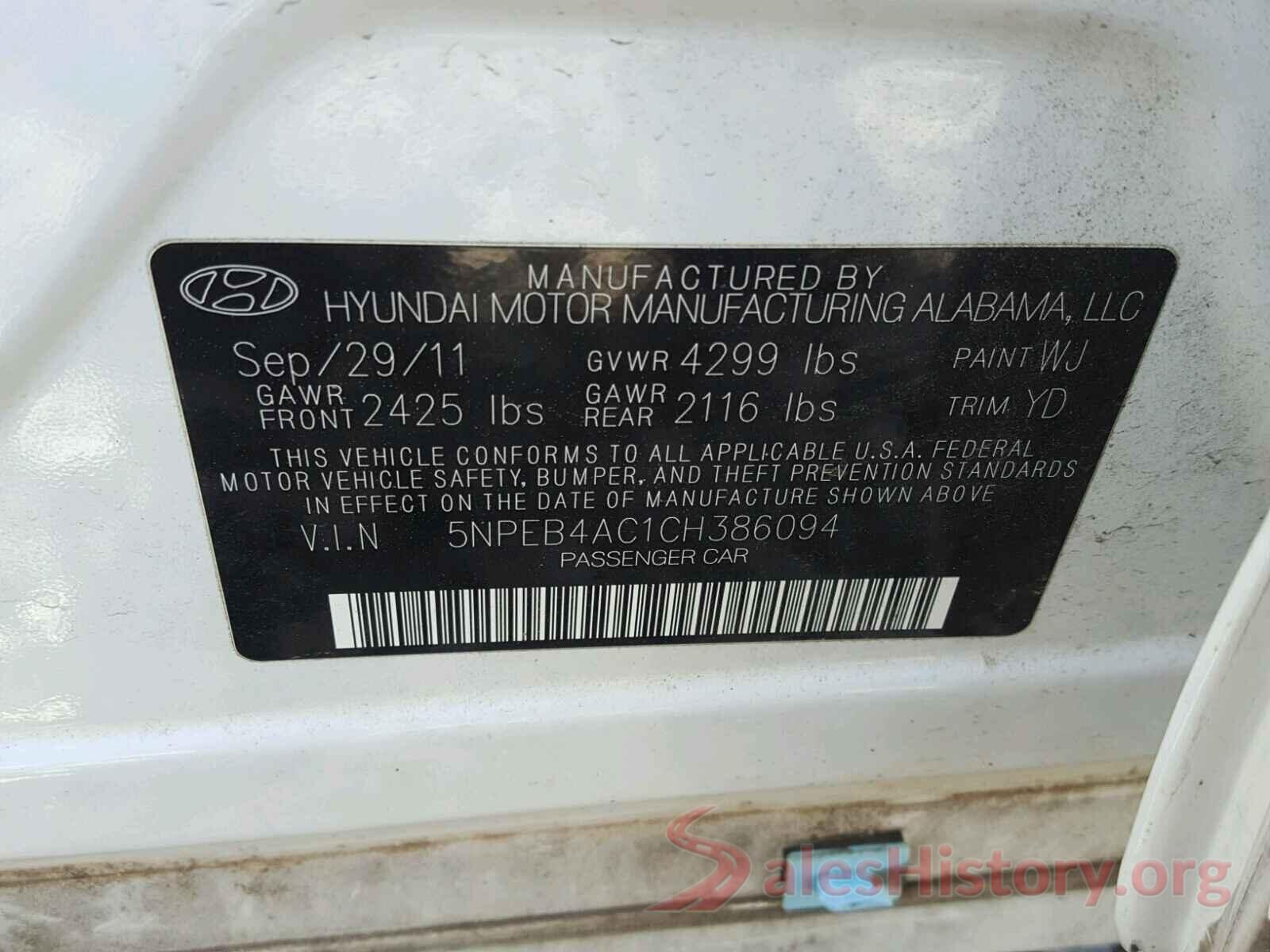 JTHHA5BC6G5001427 2012 HYUNDAI SONATA