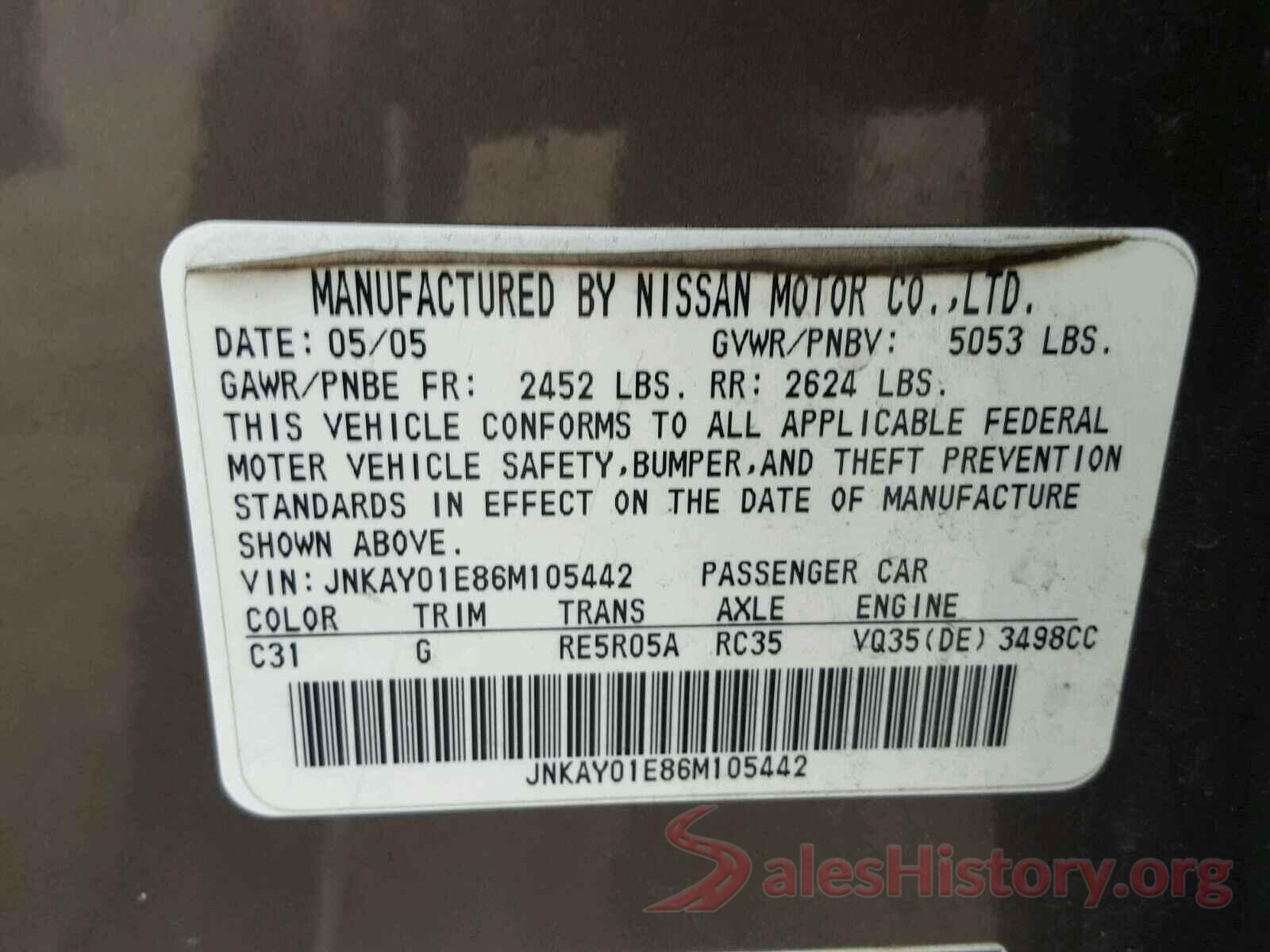 JN1BJ1CP0HW026565 2006 INFINITI M35 BASE