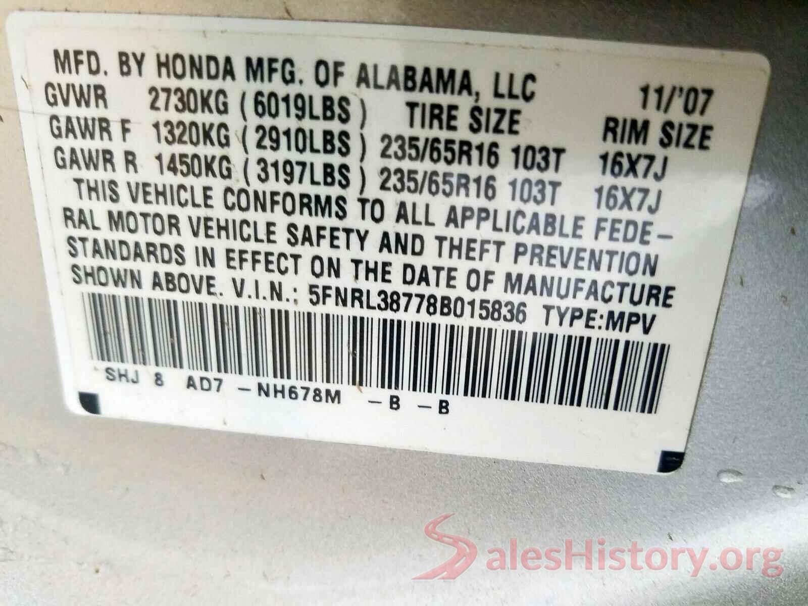 JTDKARFU4L3115787 2008 HONDA ODYSSEY