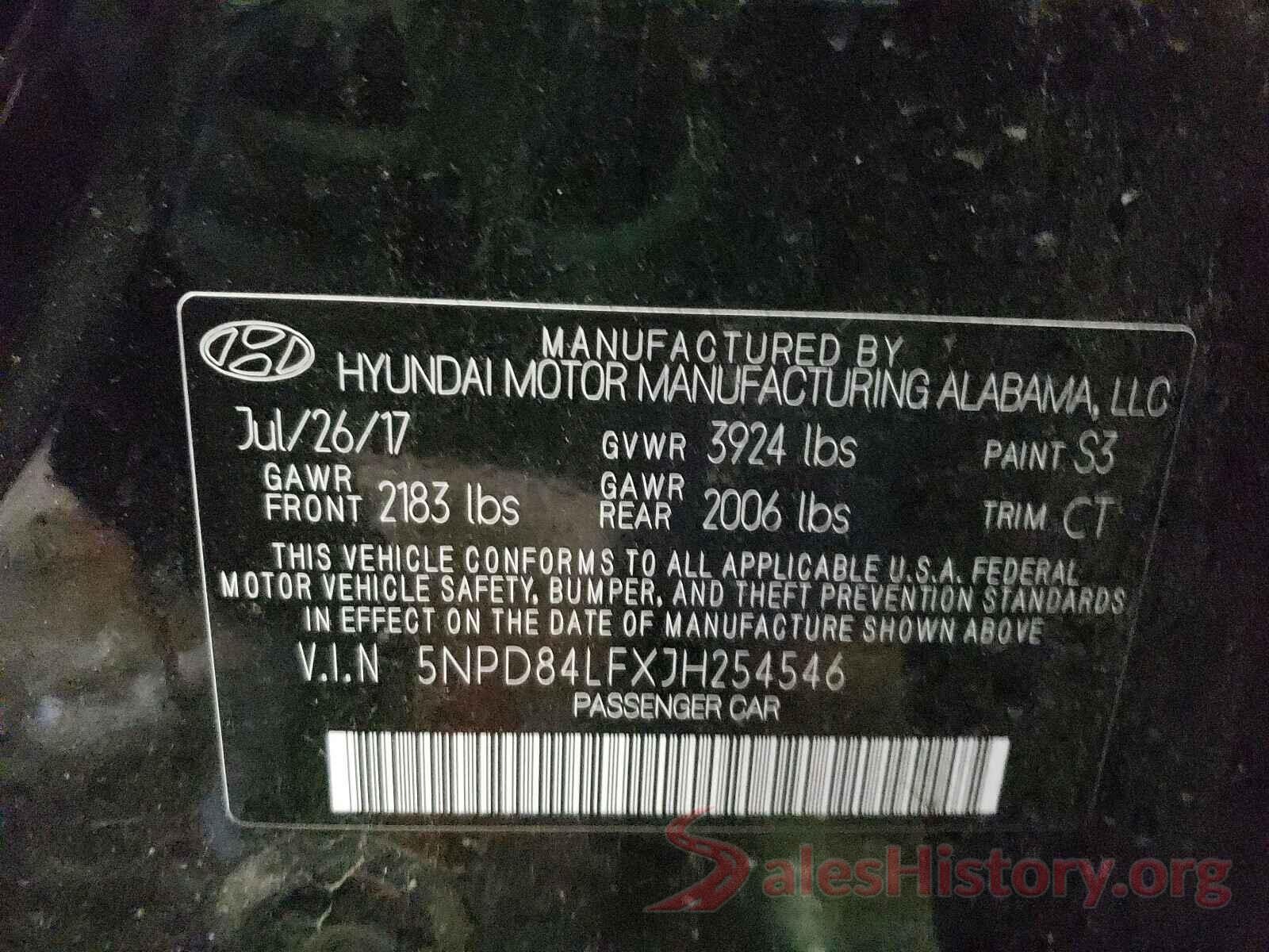 5NPD84LFXJH254546 2018 HYUNDAI ELANTRA