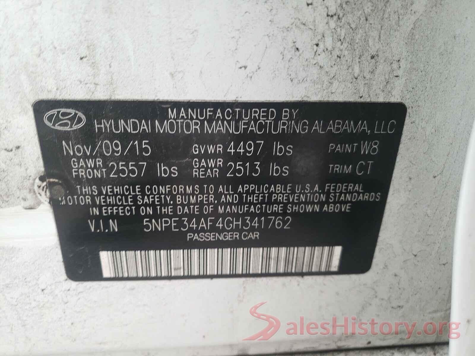 5NPE34AF4GH341762 2016 HYUNDAI SONATA