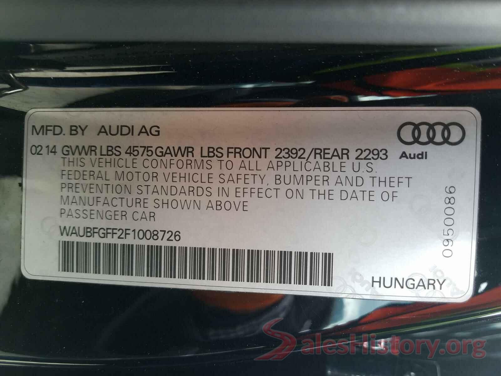 2C3CDZKGXKH759807 2015 AUDI S3