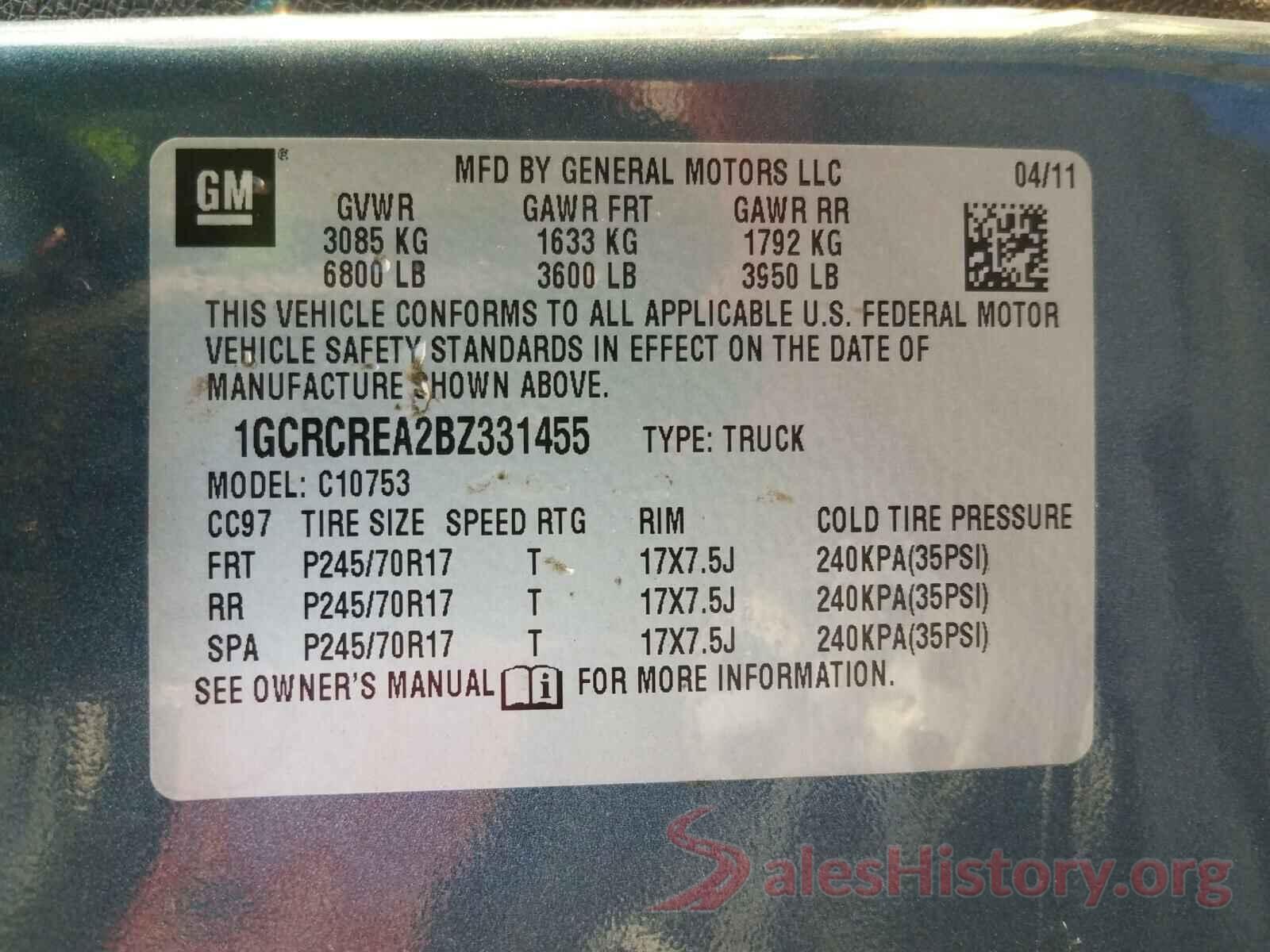 5YJ3E1EA9MF943212 2011 CHEVROLET SILVERADO