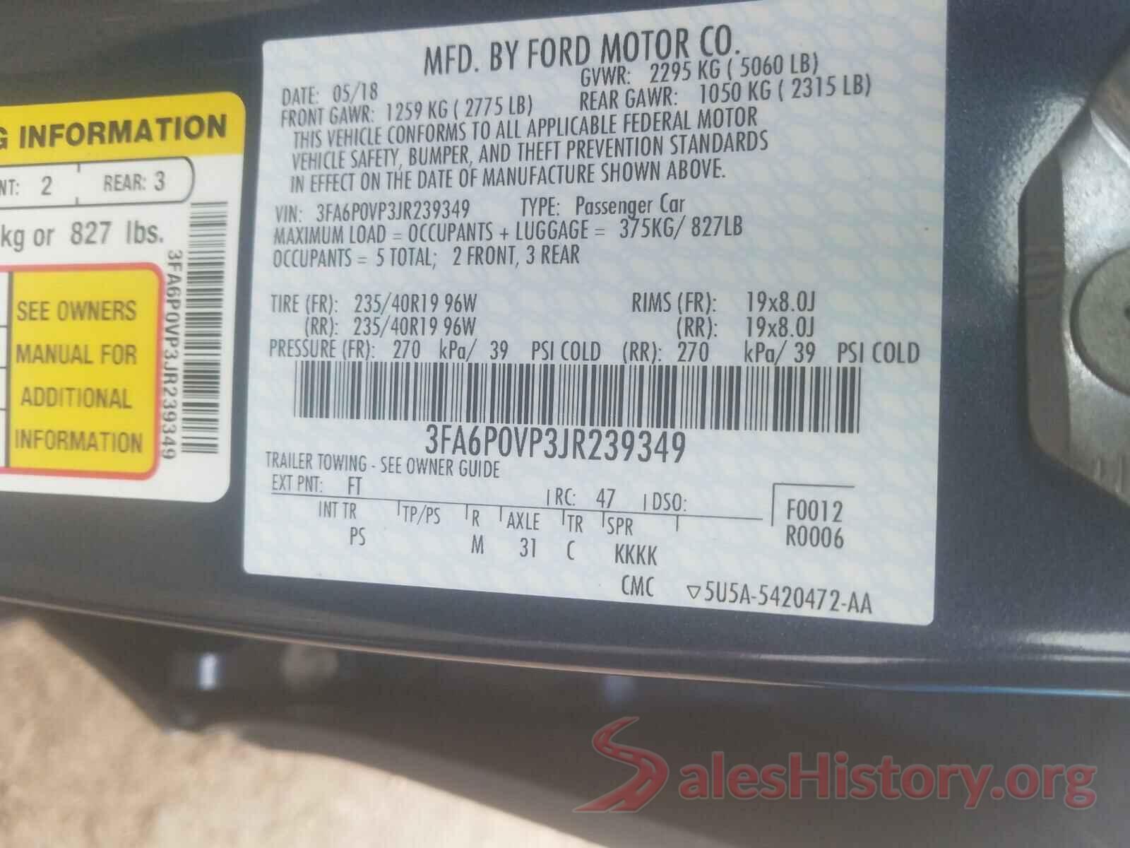 1N4AL3AP5GN372672 2018 FORD FUSION