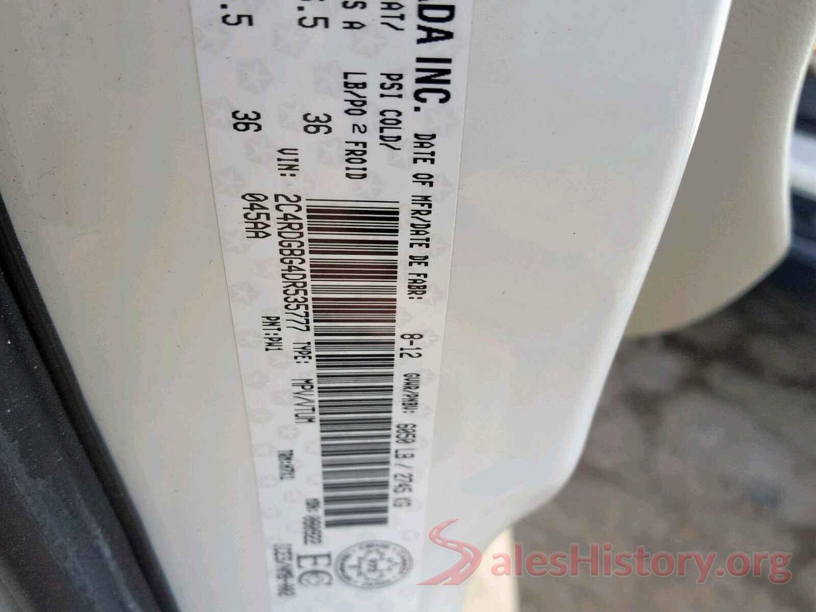 5XXG14J25MG068947 2013 DODGE GRAND CARA