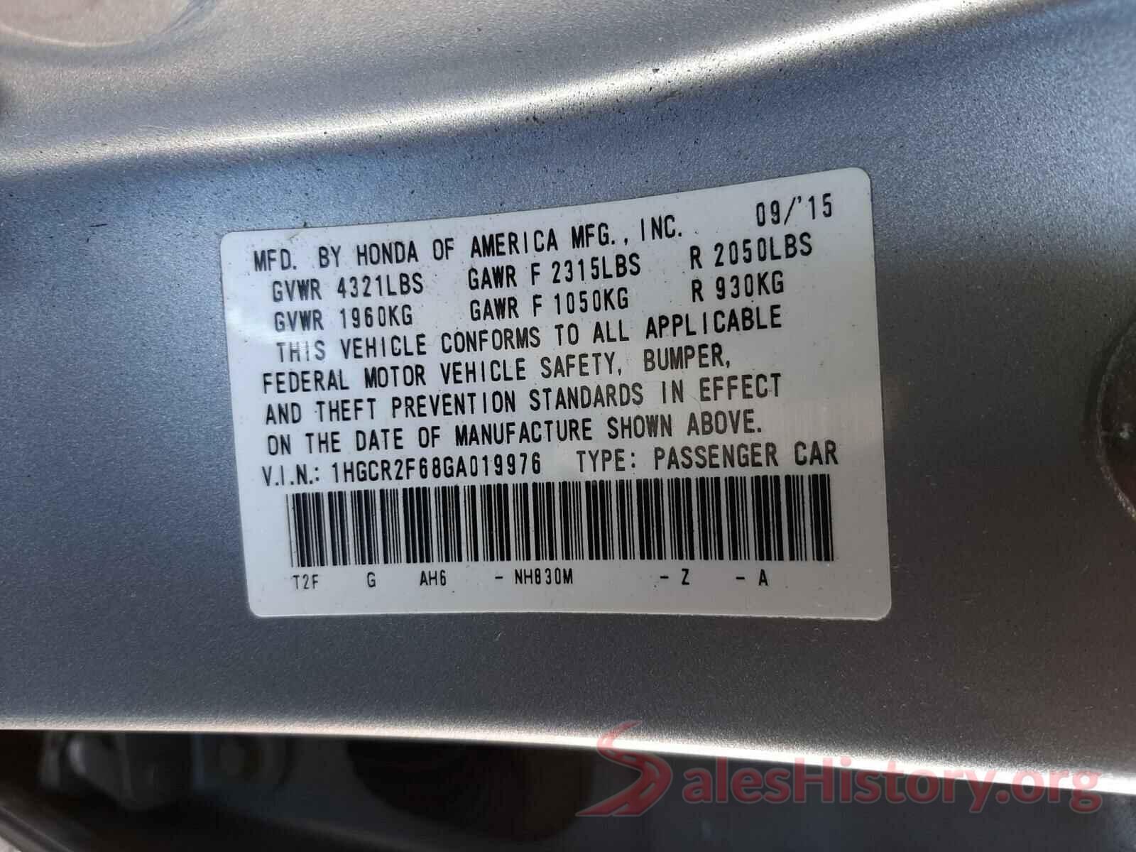 1HGCR2F68GA019976 2016 HONDA ACCORD