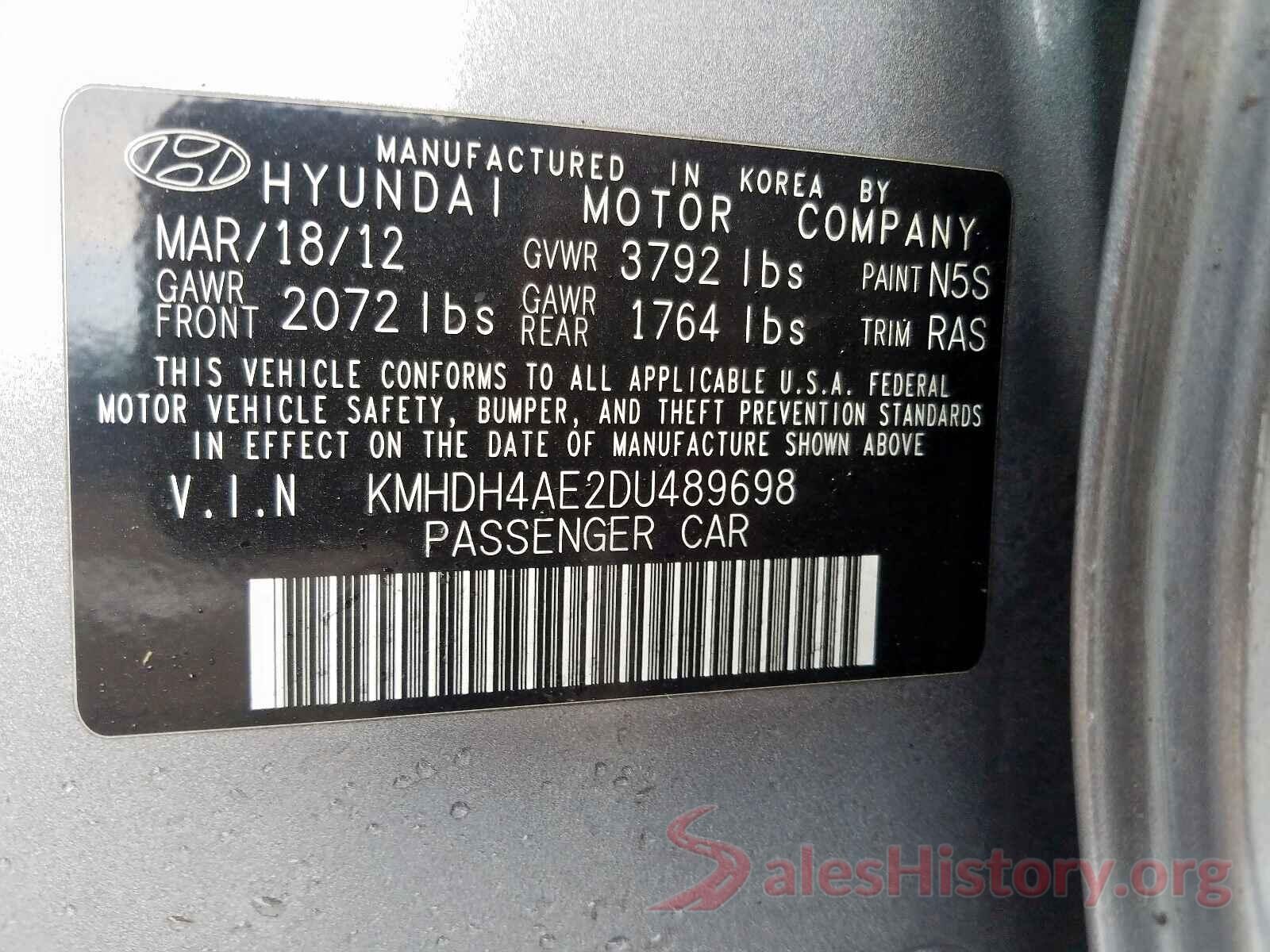 5N1AT2MT4KC821210 2013 HYUNDAI ELANTRA