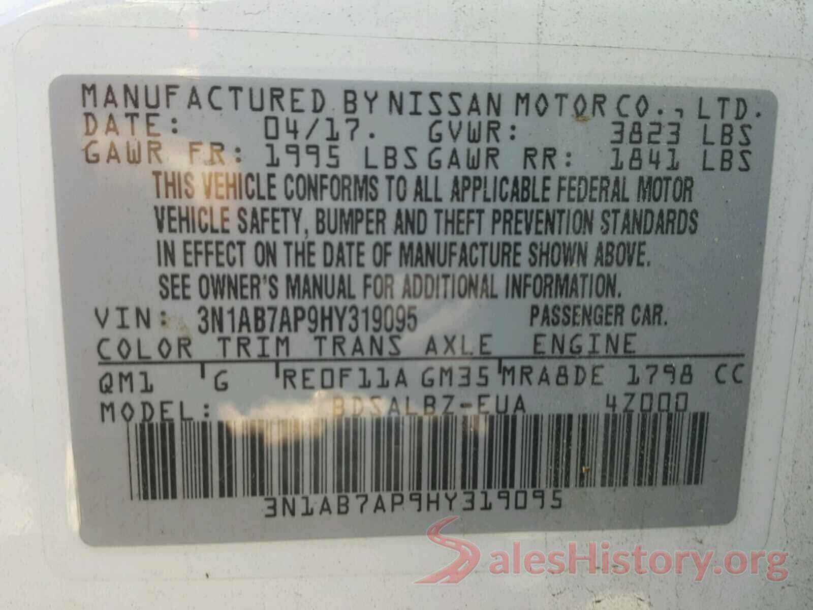 5TFRZ5CN0KX072666 2017 NISSAN SENTRA