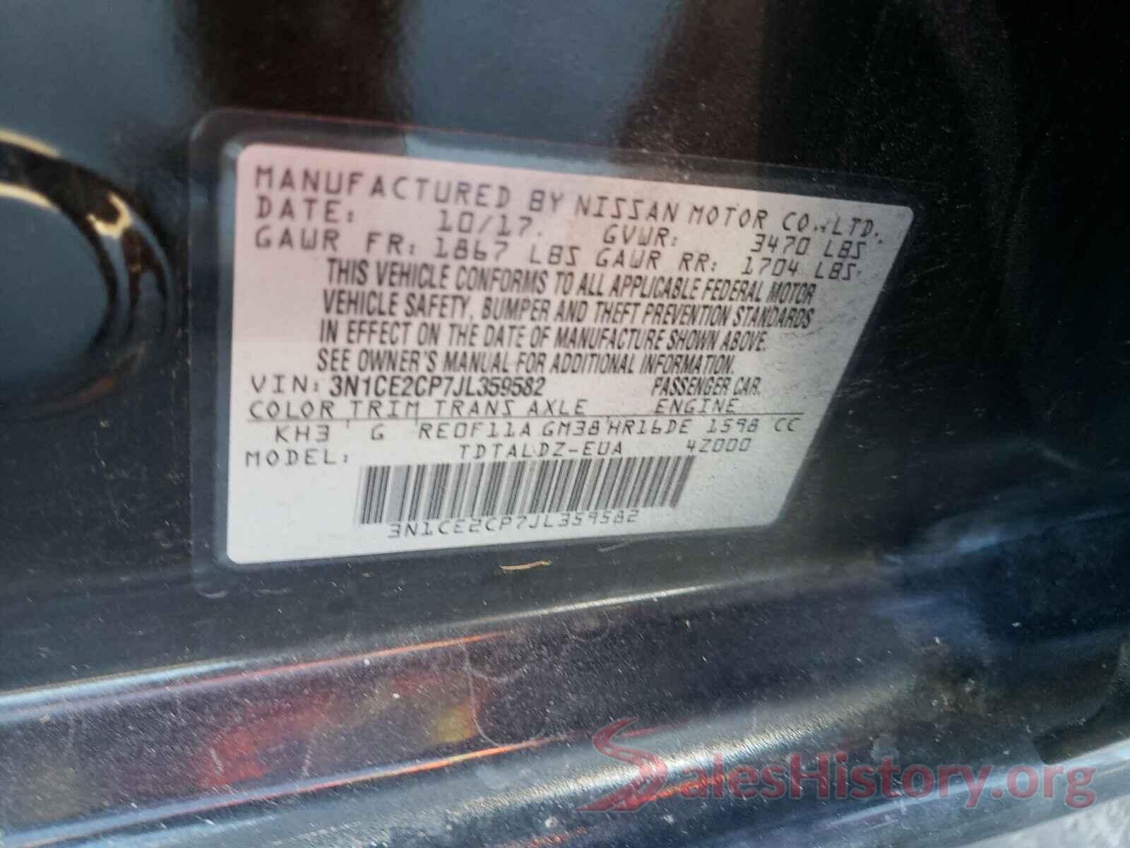 3N1CE2CP7JL359582 2018 NISSAN VERSA