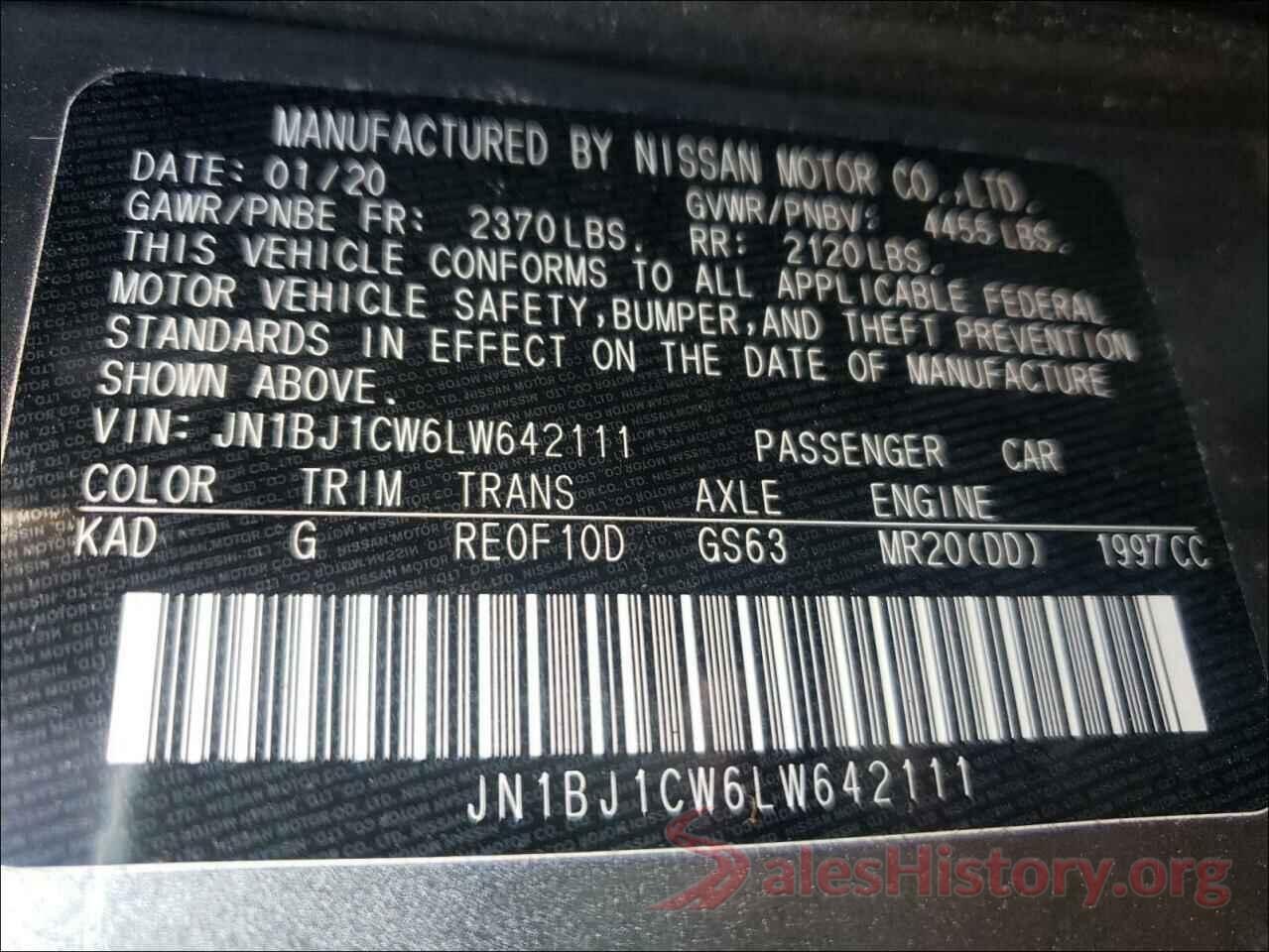 JN1BJ1CW6LW642111 2020 NISSAN ROGUE