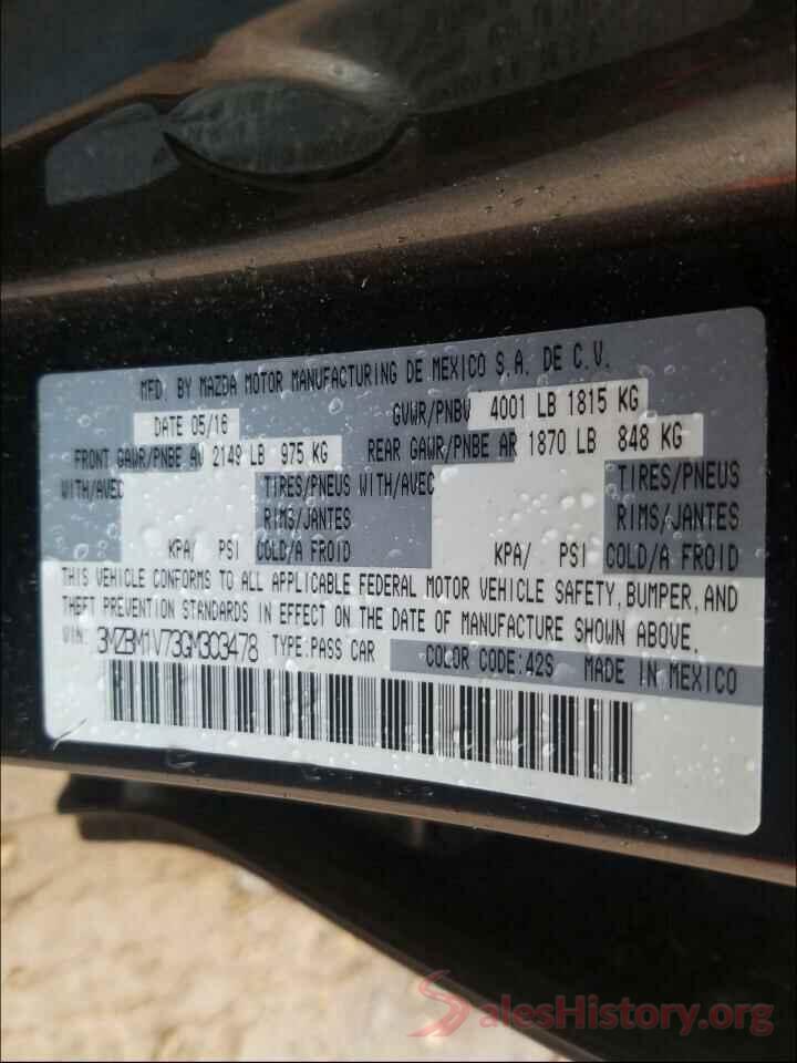 3MZBM1V73GM303478 2016 MAZDA 3