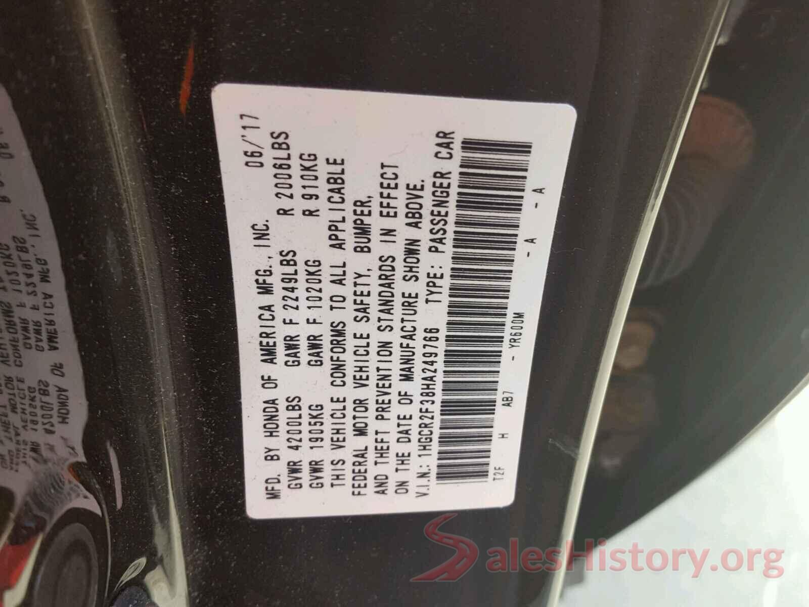 KNDMB5C15G6165031 2017 HONDA ACCORD