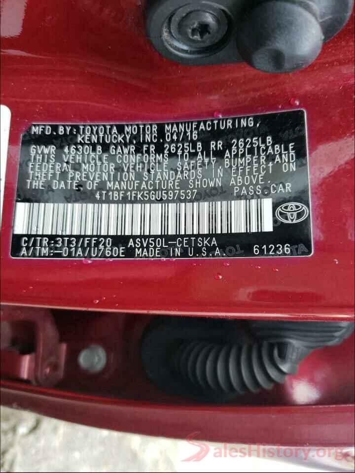 4T1BF1FK5GU597537 2016 TOYOTA CAMRY