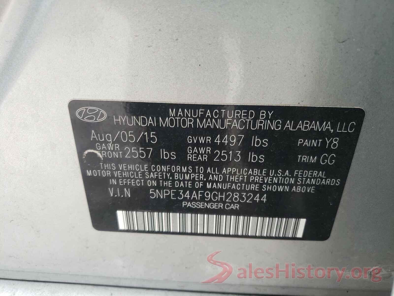 5NPE34AF9GH283244 2016 HYUNDAI SONATA