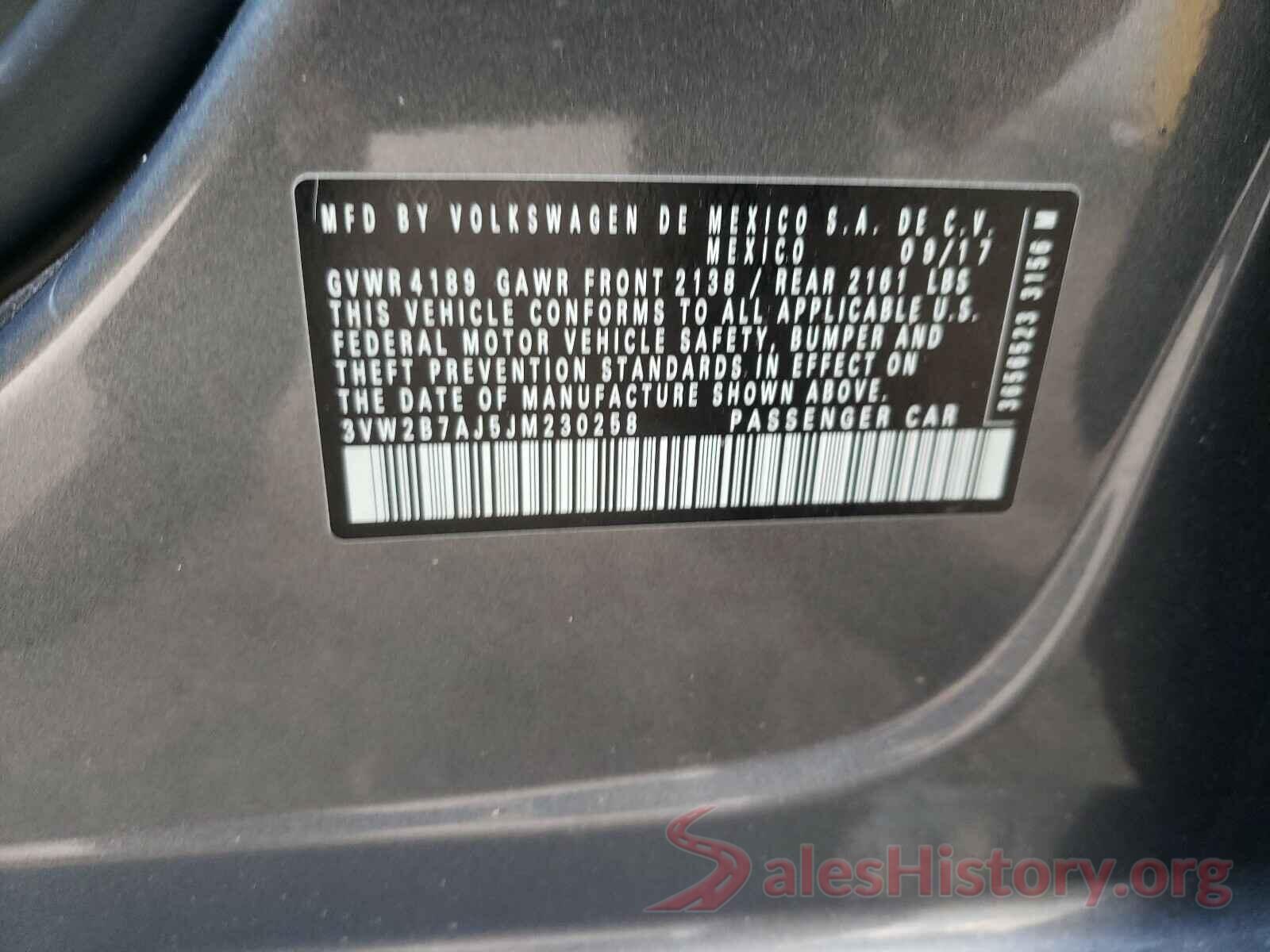 3VW2B7AJ5JM230258 2018 VOLKSWAGEN JETTA