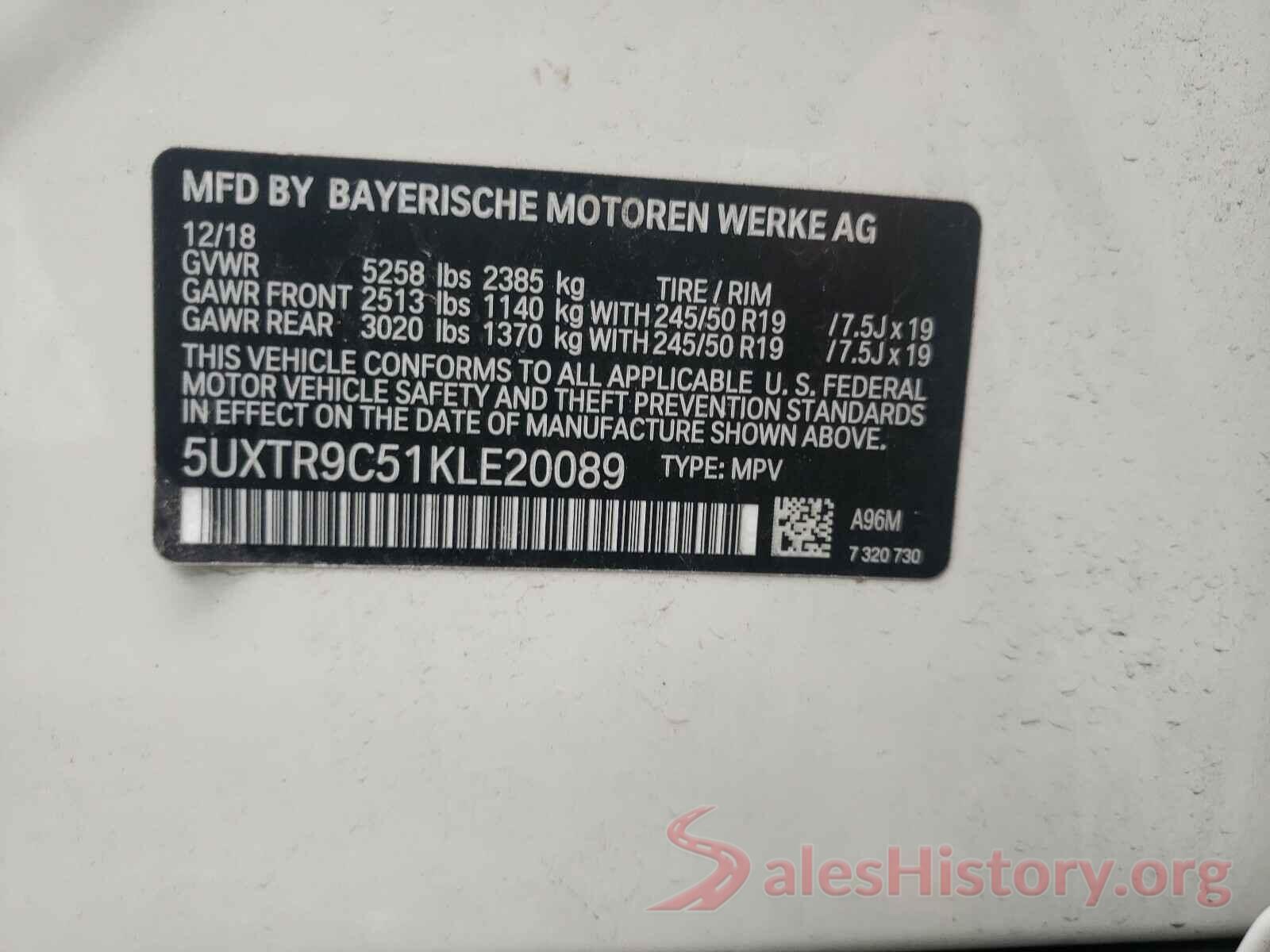 4T1B31HK4KU007536 2019 BMW X3