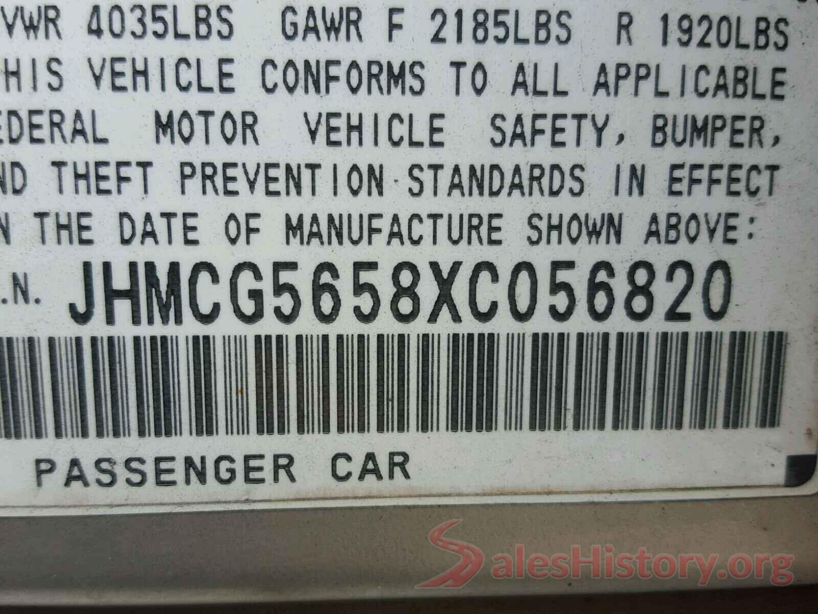 WVGAV7AXXHK013506 1999 HONDA ACCORD