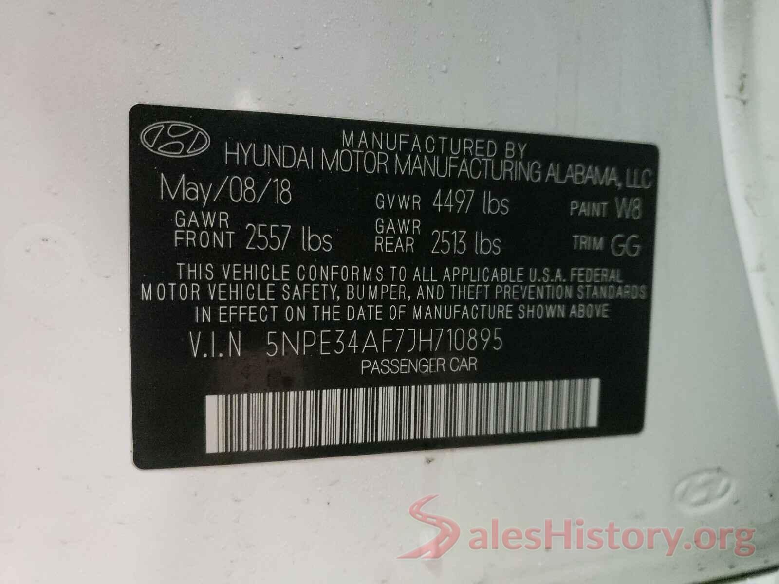 5NPE34AF7JH710895 2018 HYUNDAI SONATA