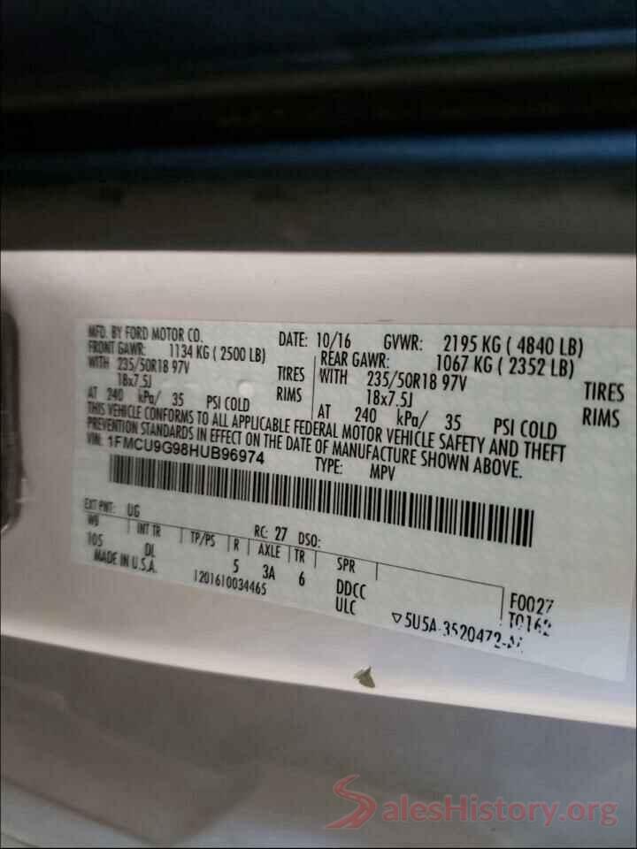 1FMCU9G98HUB96974 2017 FORD ESCAPE