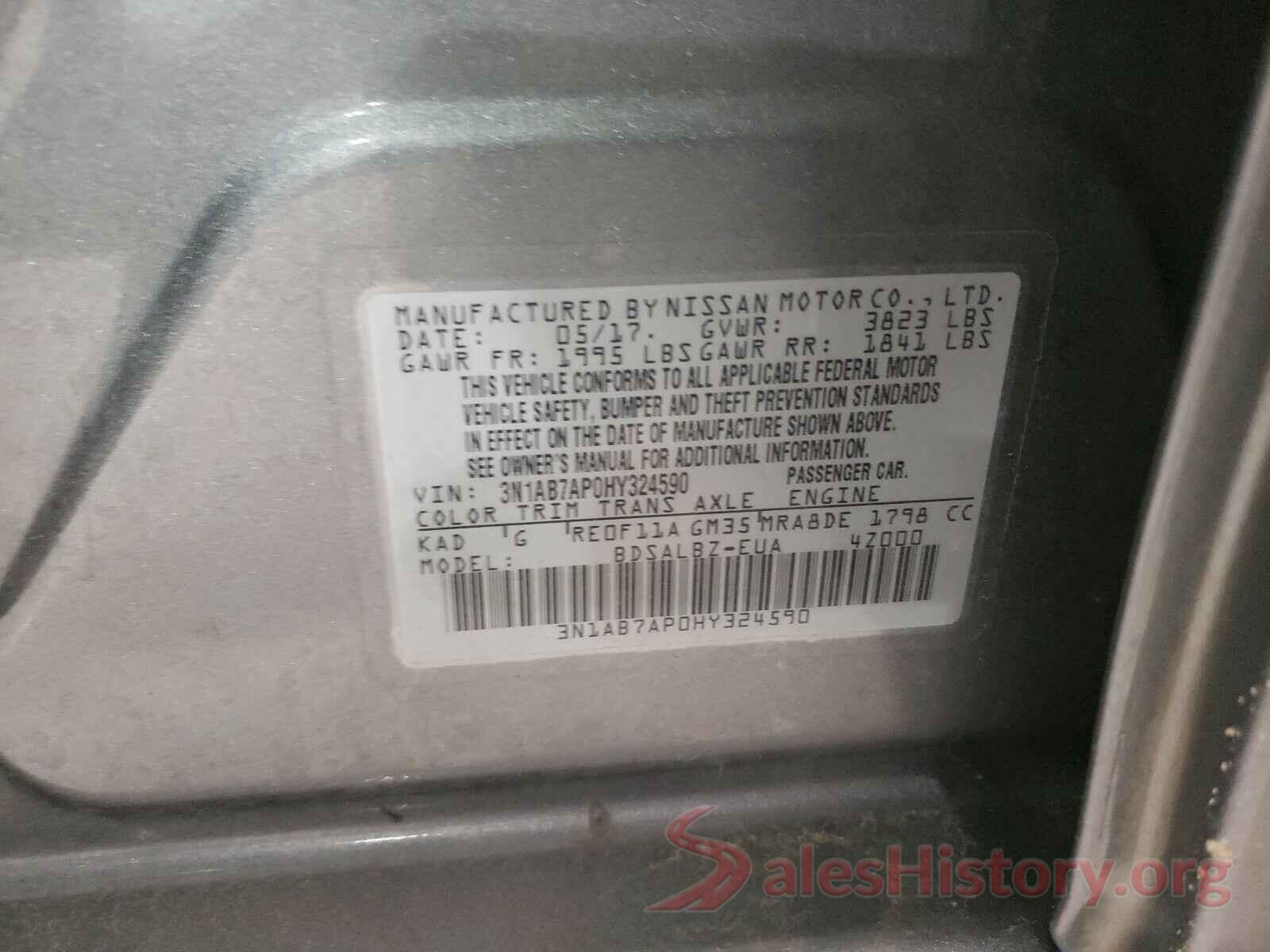 3N1AB7AP5JY230646 2017 NISSAN SENTRA