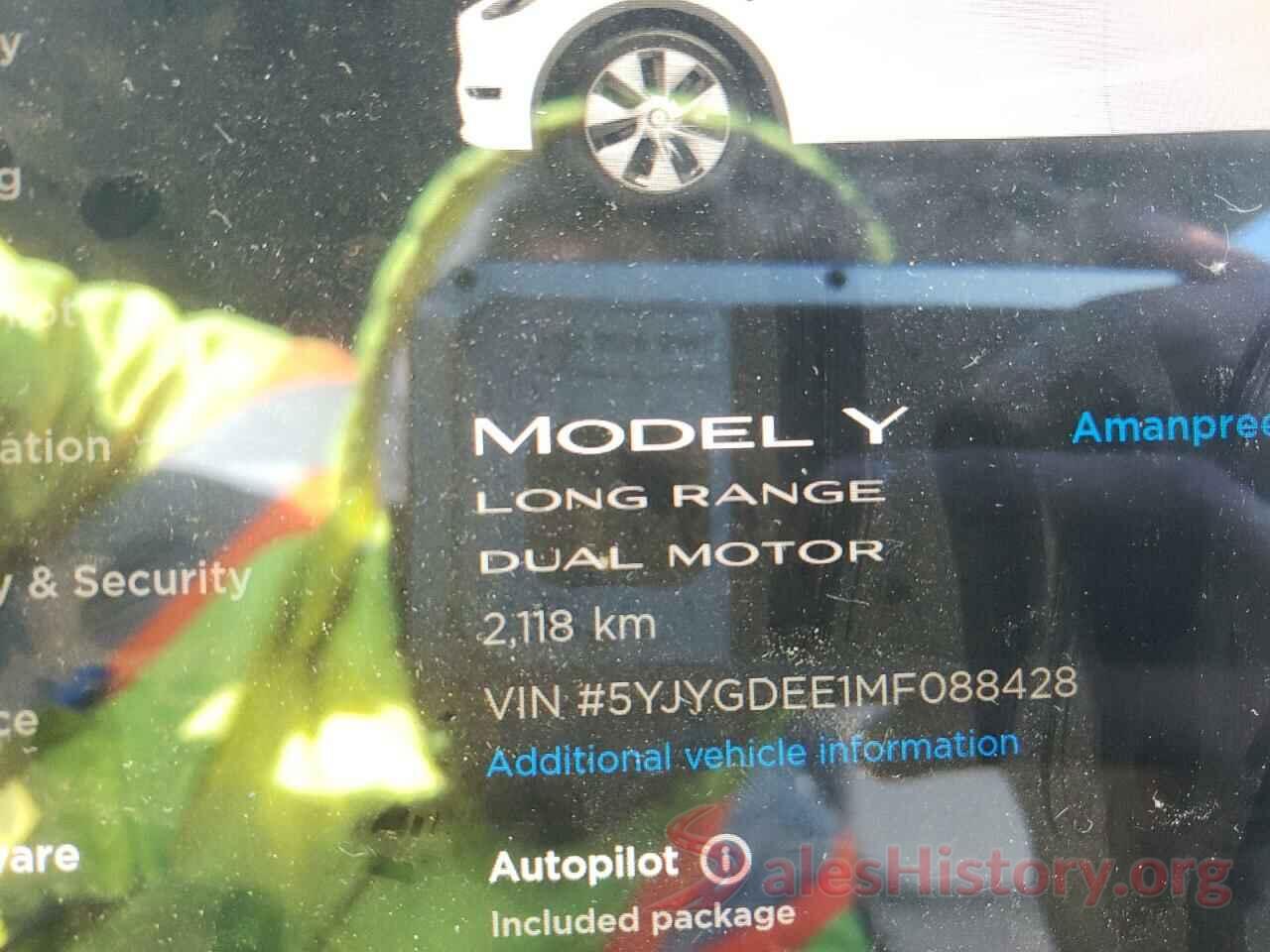 5YJYGDEE1MF088428 2021 TESLA MODEL Y