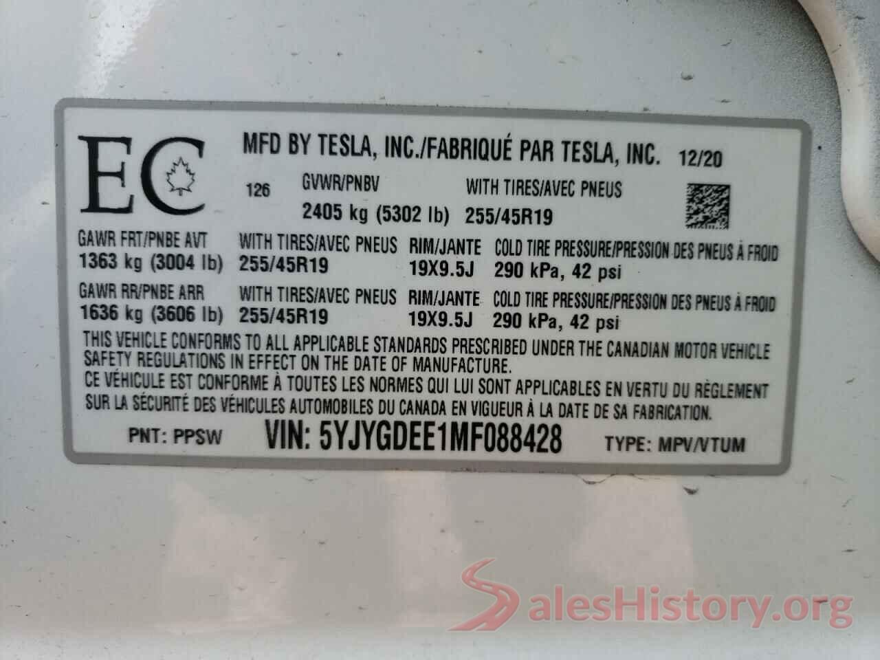 5YJYGDEE1MF088428 2021 TESLA MODEL Y