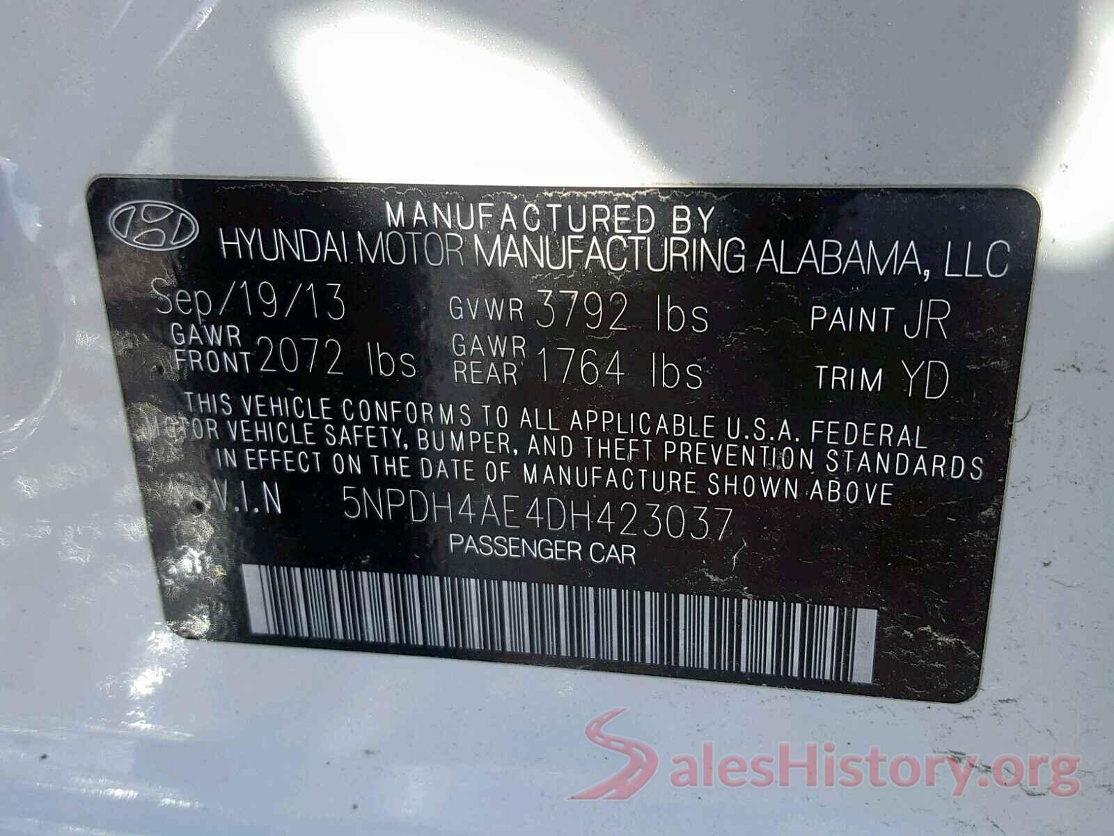 JA4AD3A34KZ045910 2013 HYUNDAI ELANTRA