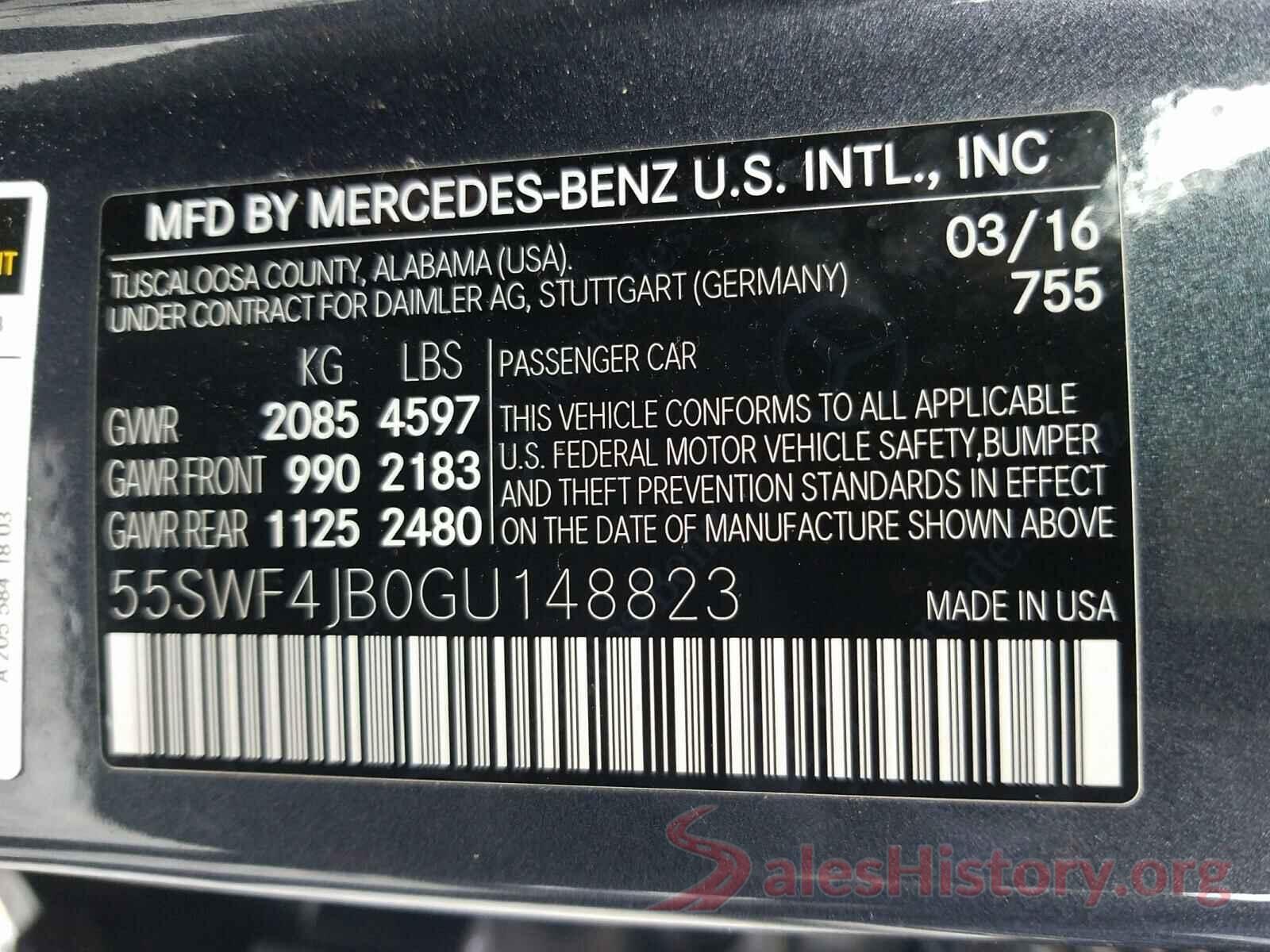 55SWF4JB0GU148823 2016 MERCEDES-BENZ C CLASS