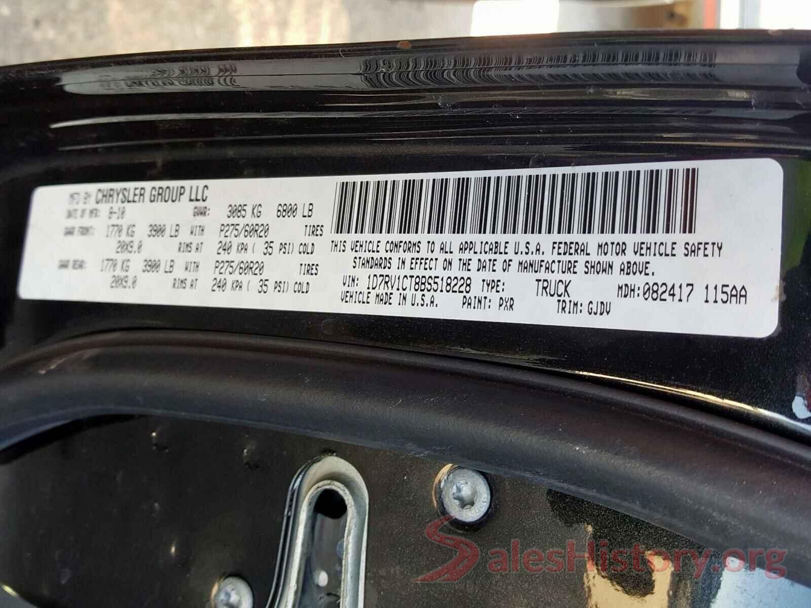 5FNYF5H22MB043265 2011 DODGE RAM 1500