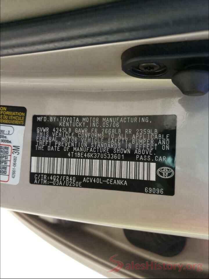 5TFCZ5AN9HX093422 2007 TOYOTA CAMRY