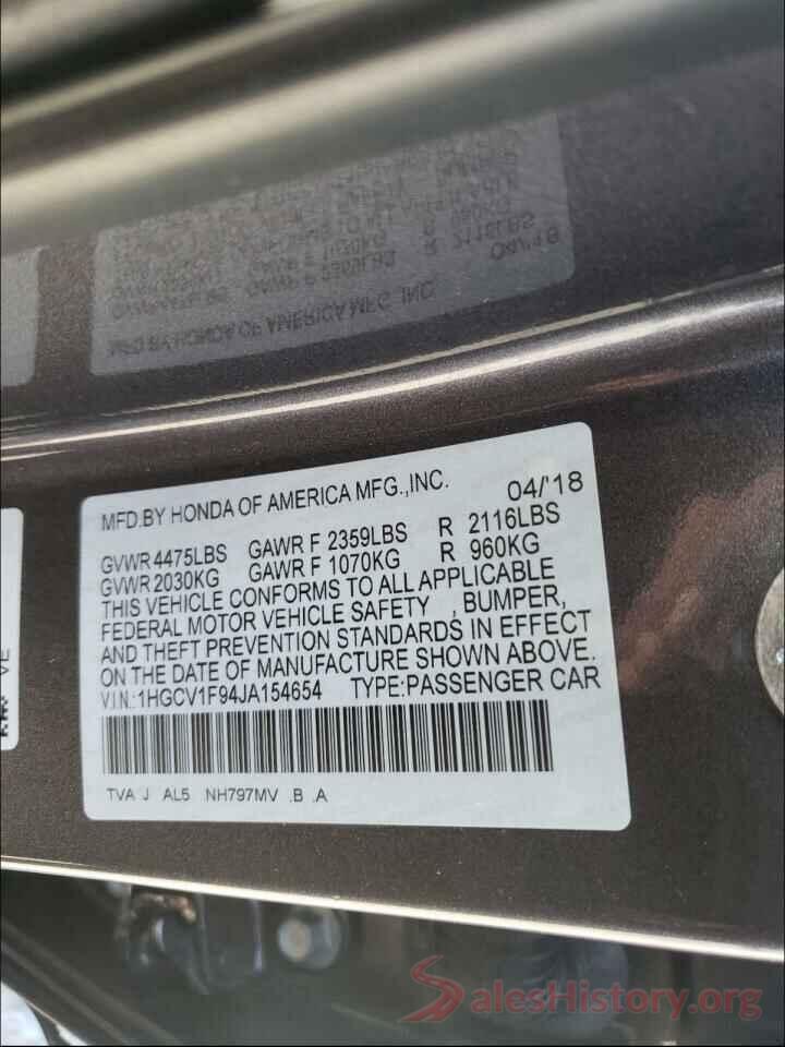 JM1GJ1U51G1487799 2018 HONDA ACCORD