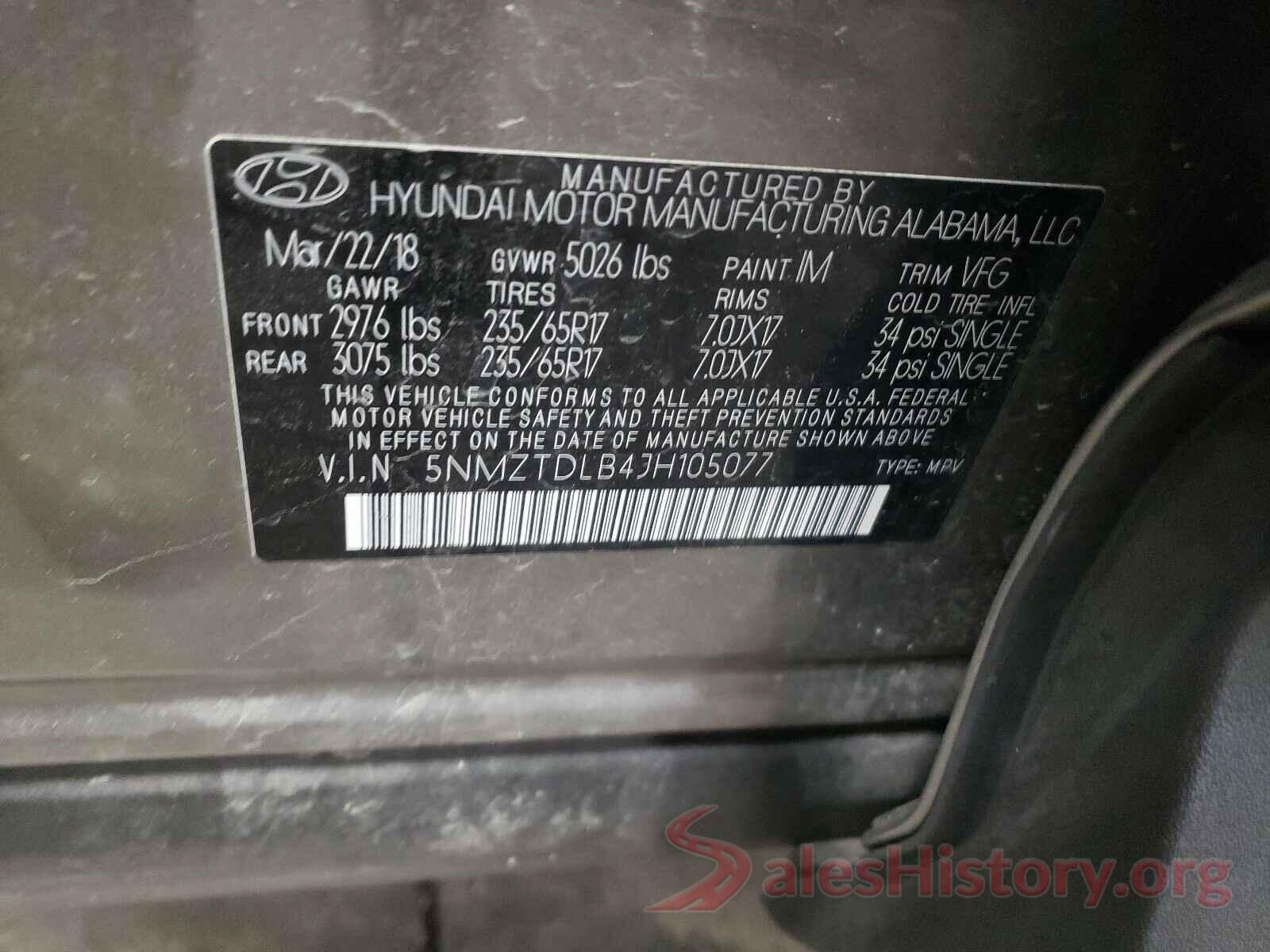 1C4RJFAG3LC254632 2018 HYUNDAI SANTA FE