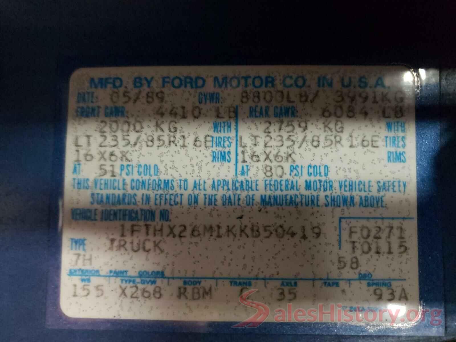 JN8AT2MV7GW137039 1989 FORD F250