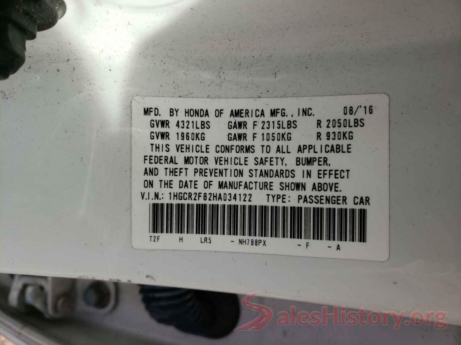 1HGCR2F82HA034122 2017 HONDA ACCORD