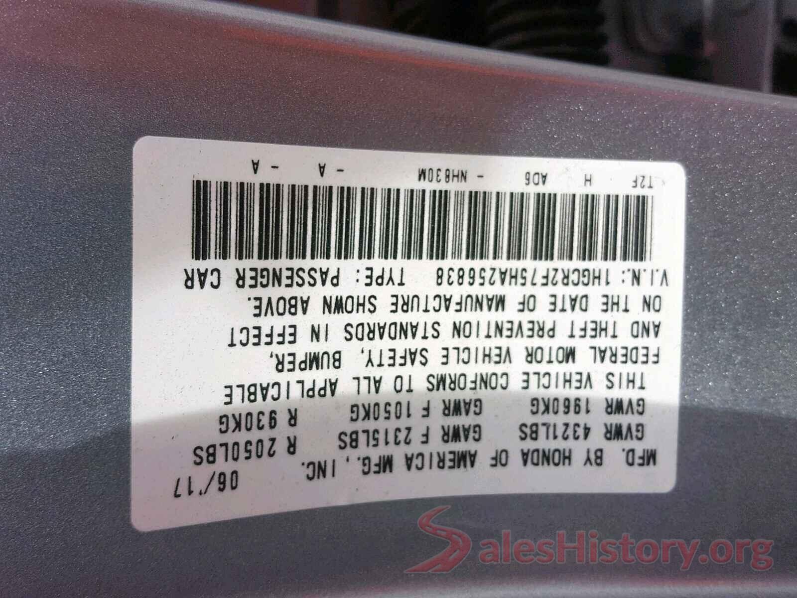 2HGFC2F78JH607425 2017 HONDA ACCORD EX