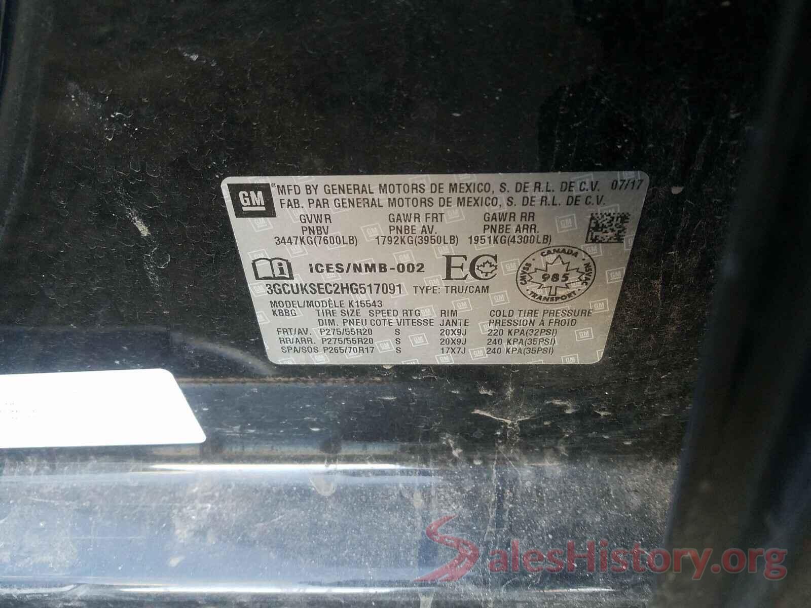 3GCUKSEC2HG517091 2017 CHEVROLET SILVERADO