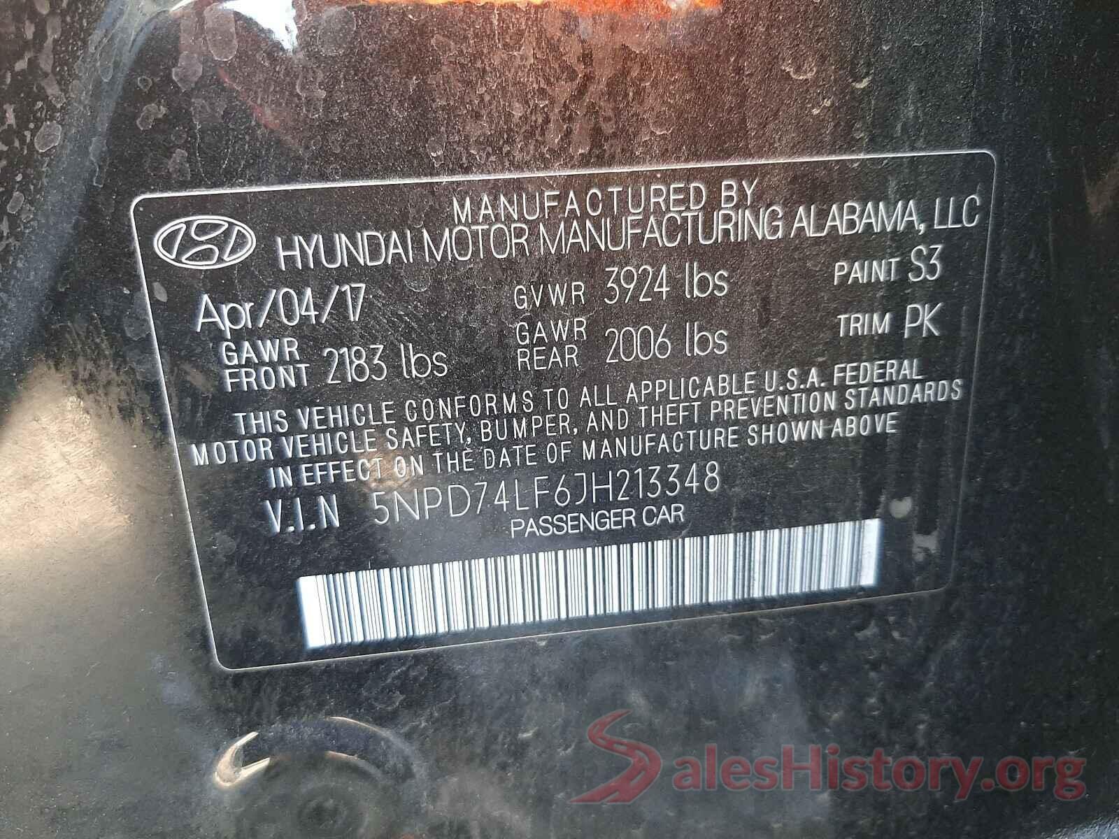 5NPD74LF6JH213348 2018 HYUNDAI ELANTRA