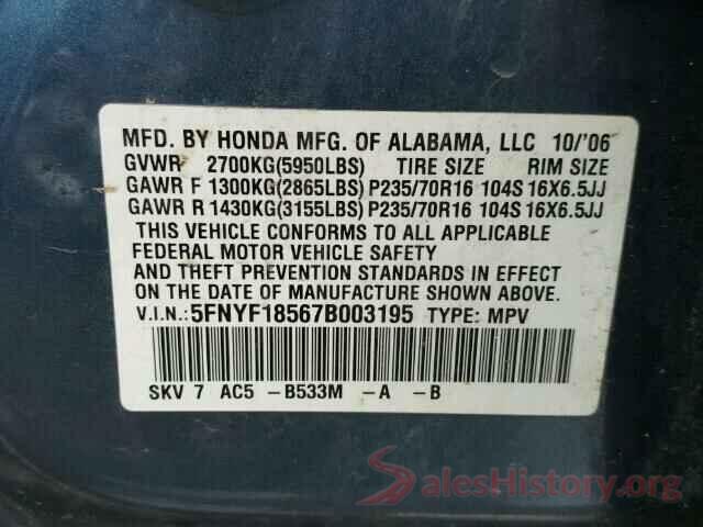 KM8J33A20JU618566 2007 HONDA PILOT