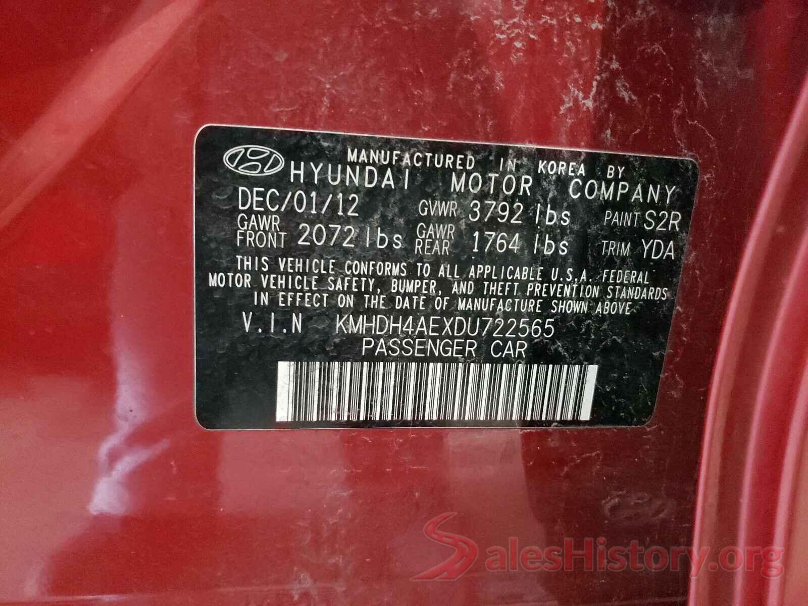 3N1CN8EV6LL883257 2013 HYUNDAI ELANTRA