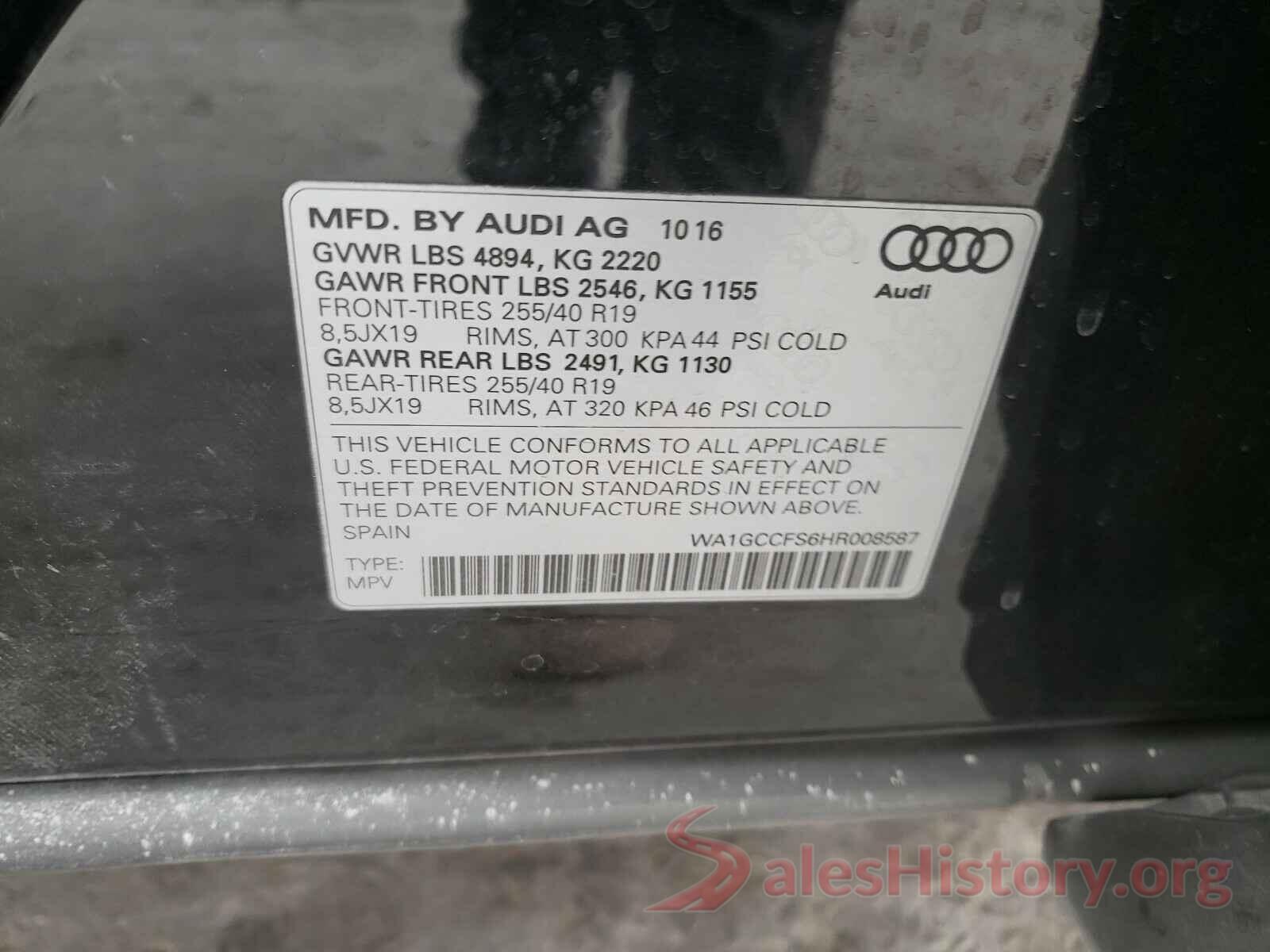 WA1GCCFS6HR008587 2017 AUDI Q3