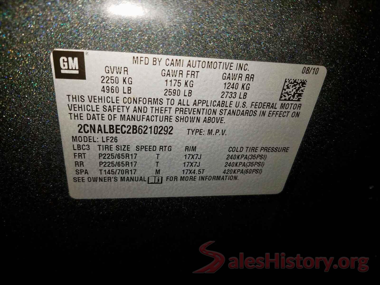 JTMH1RFV4KJ016464 2011 CHEVROLET EQUINOX