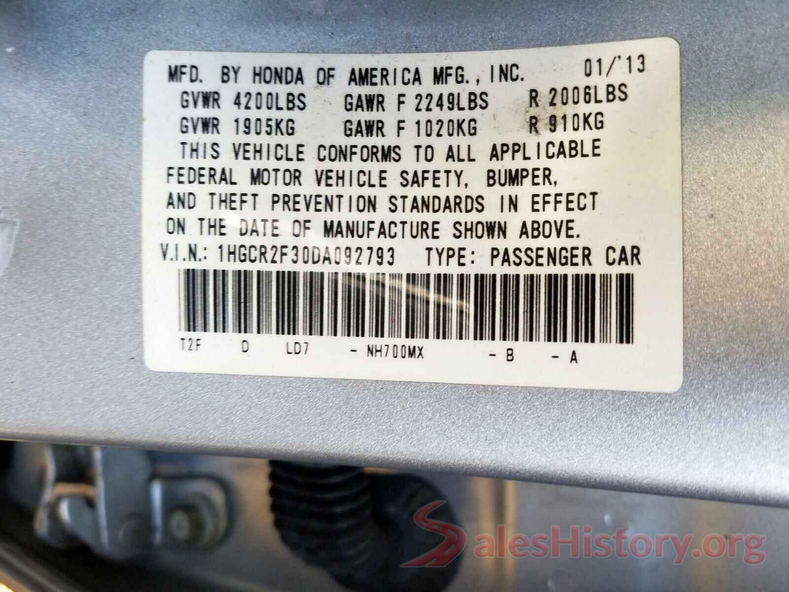 4T1BF1FK4HU648897 2013 HONDA ACCORD